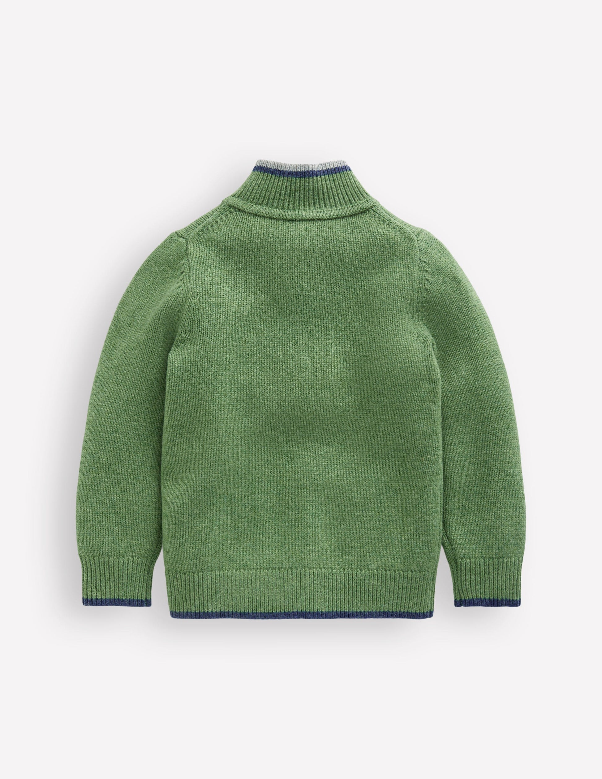 Klassischer Pullover mit halblangem Reißverschluss-Dunkles Teichgrün-5