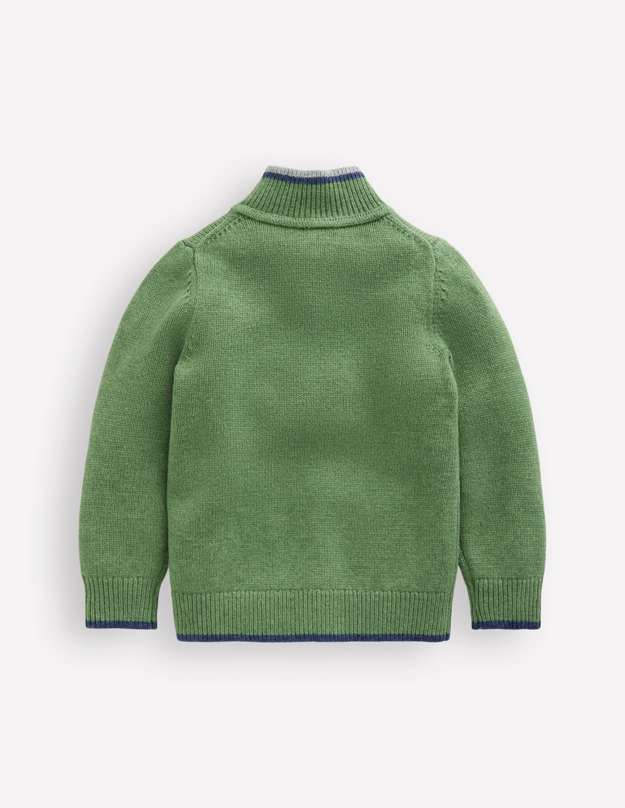 Klassischer Pullover mit halblangem Reißverschluss-Dunkles Teichgrün - Image 5