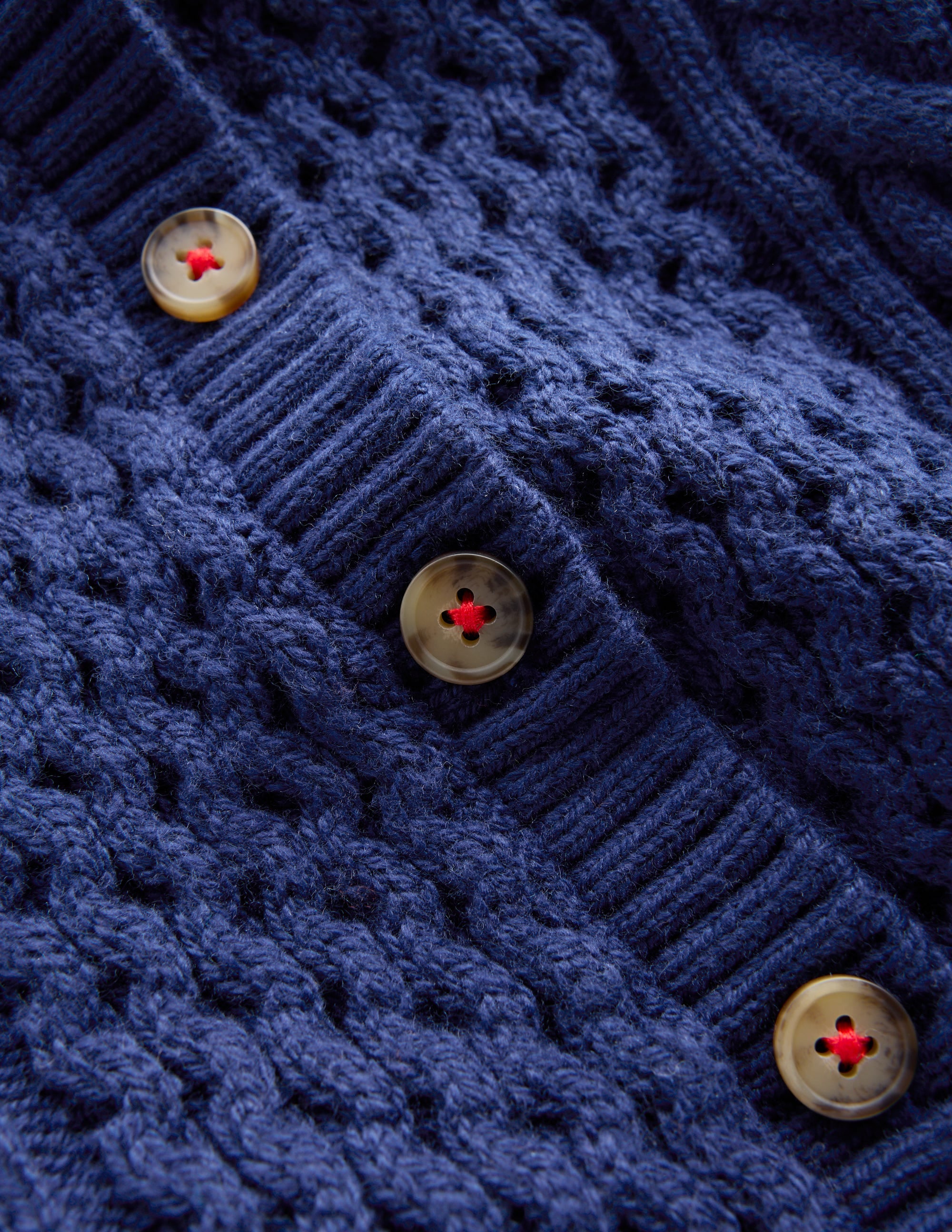 Klassische Strickjacke mit Zopfmuster-Schuluniform-Marineblau - Image 6