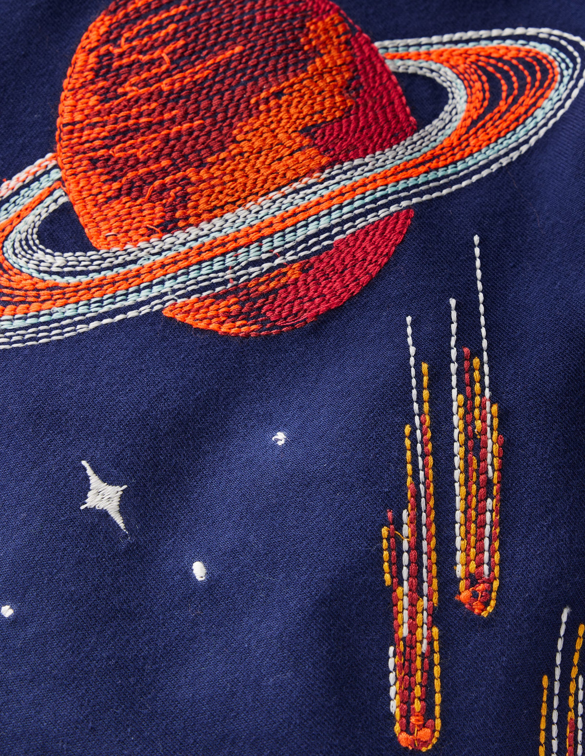 Im Dunkeln leuchtendes T-Shirt mit Superstitch-Mittelalterliches Blau Planeten - Image 3