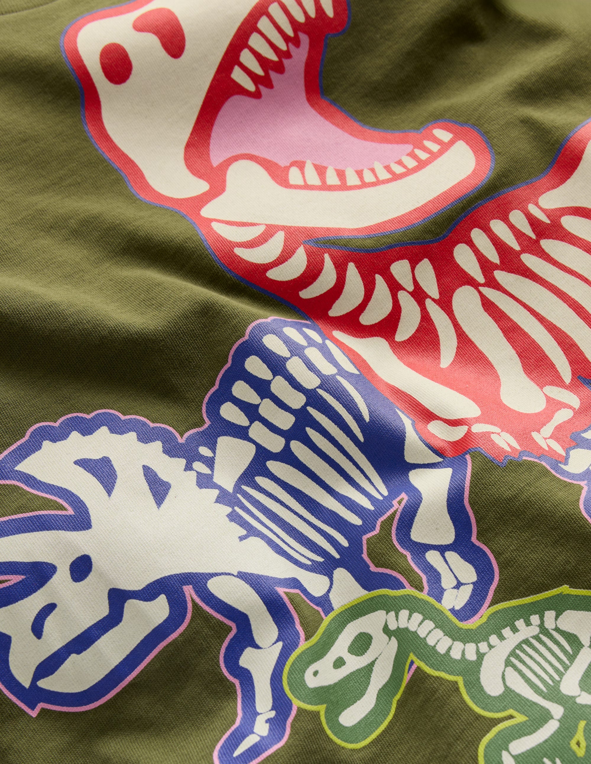 Im Dunkeln leuchtendes Langarmshirt-Wintermoos Dino Skelette - Image 3
