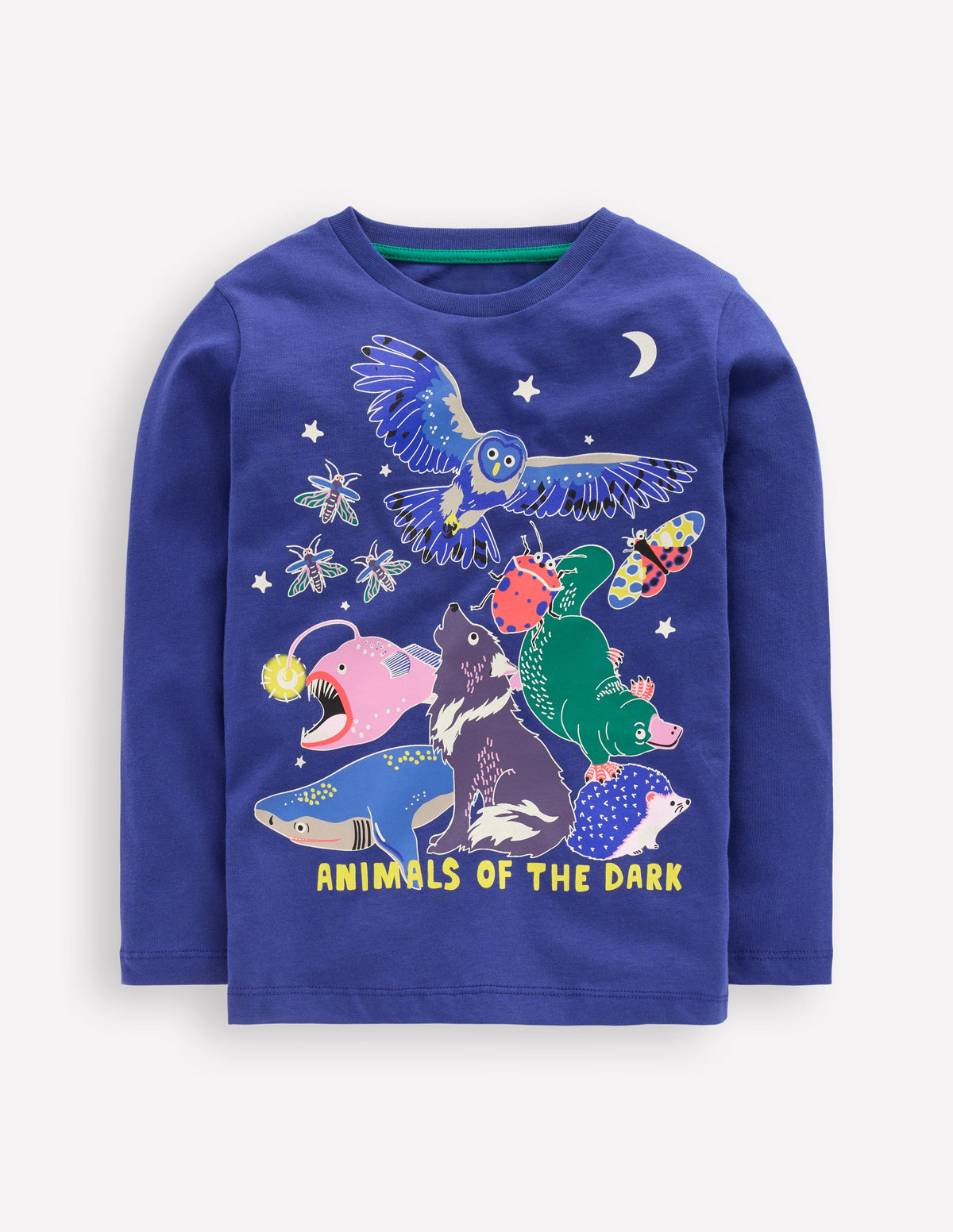 Im Dunkeln leuchtendes Langarmshirt-Mittelalterliches Blau Animals of the dark - Image 1