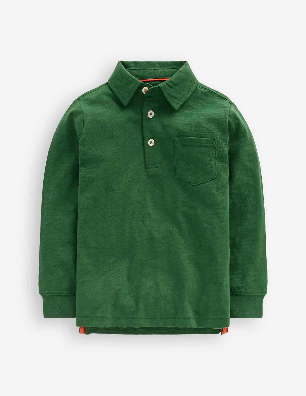 Langärmliges Poloshirt aus Flammgarn-Kieferngrün-1