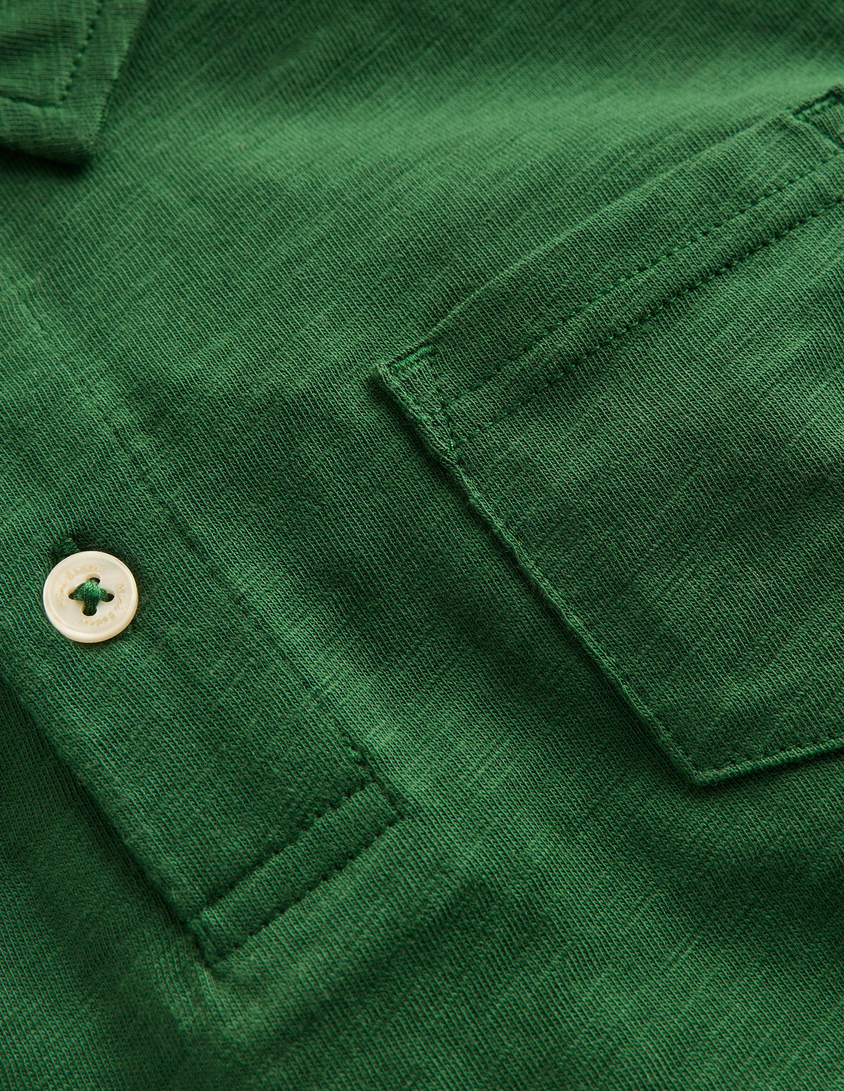 Langärmliges Poloshirt aus Flammgarn-Kieferngrün-3