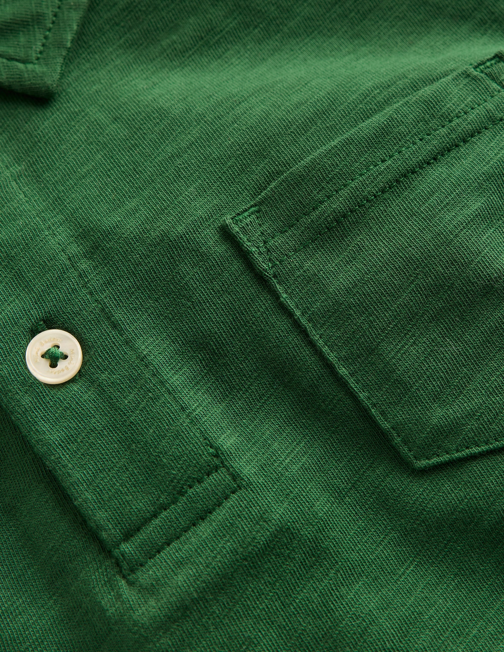 Langärmliges Poloshirt aus Flammgarn-Kieferngrün - Image 3