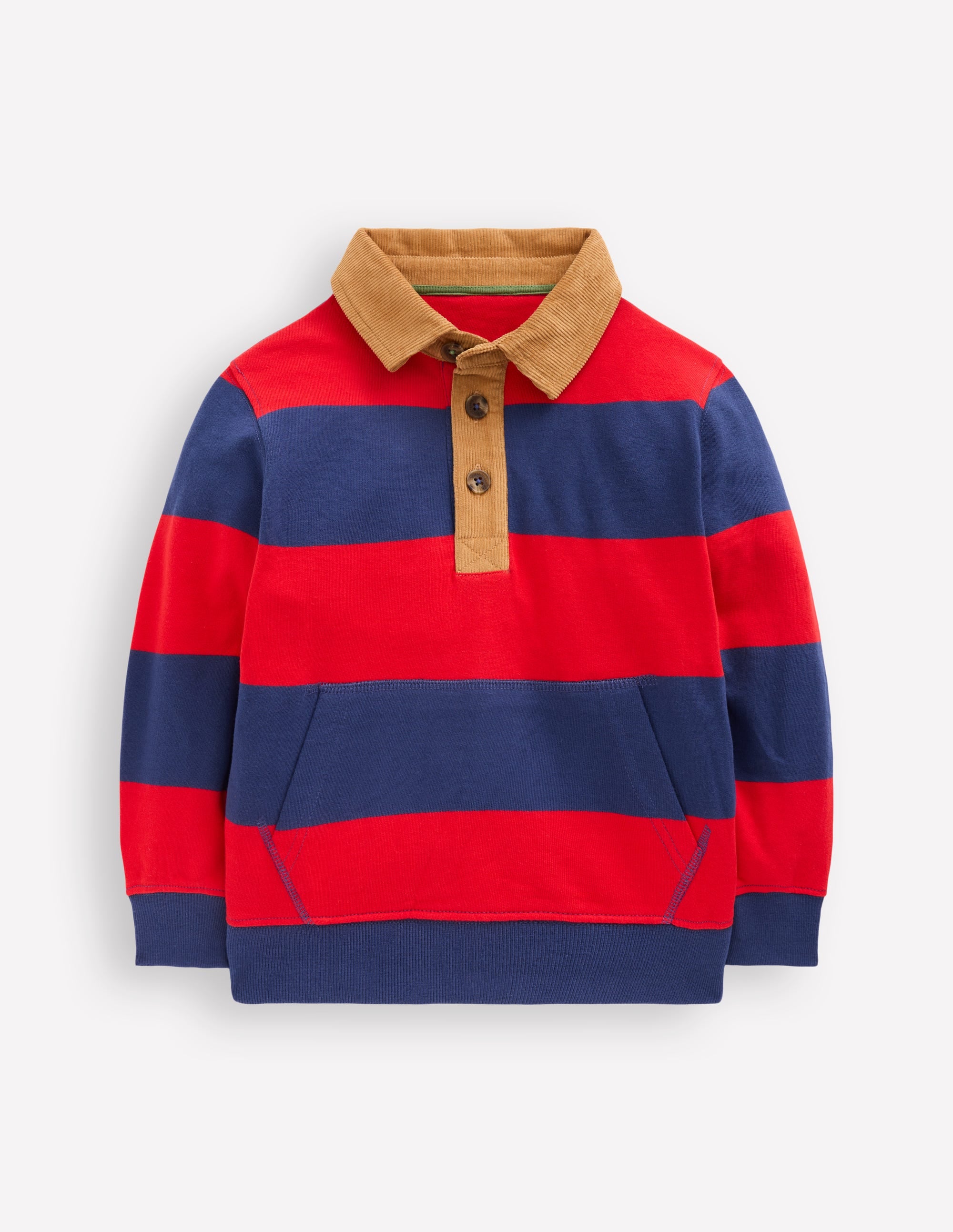 Sweatshirt mit Kragen-Mohnblumenrot/Steuerbordblau - Image 1