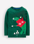 Originelles, langärmliges 3D-T-Shirt-Botanischer Garten Dino