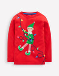 Long Sleeve Novelty 3D T-Shirt-Mars Red Elf