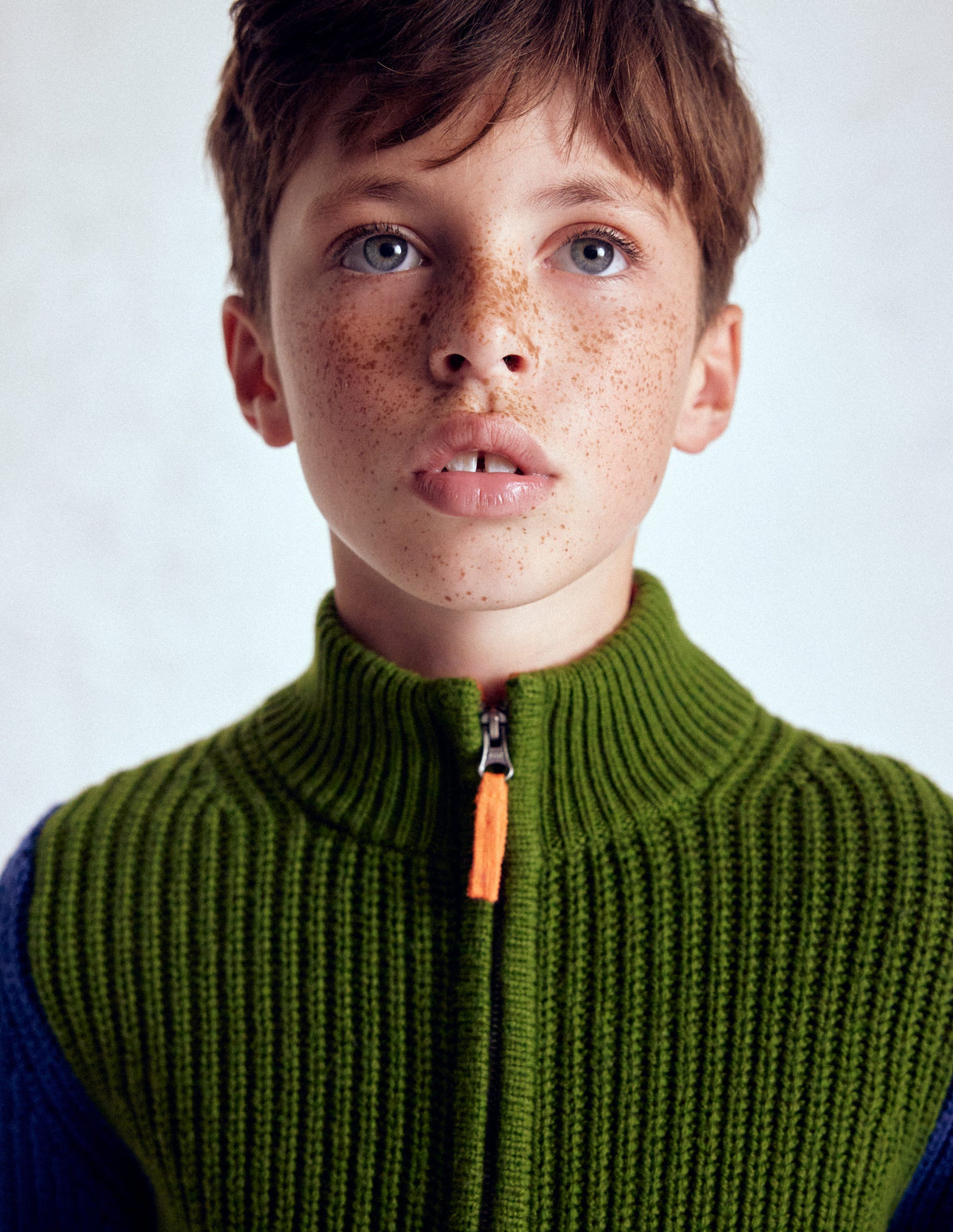 Grobstrickpullover mit Reißverschluss-GRÜN - Image 2