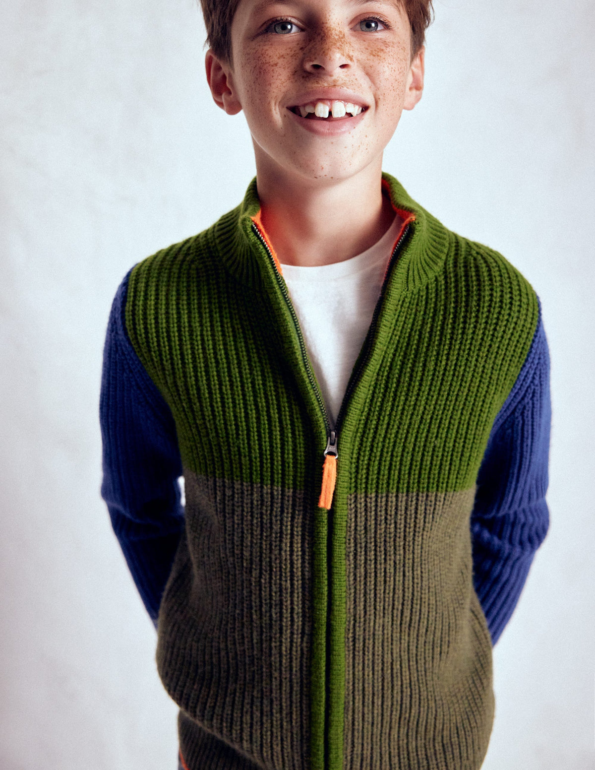 Grobstrickpullover mit Reißverschluss-GRÜN-4
