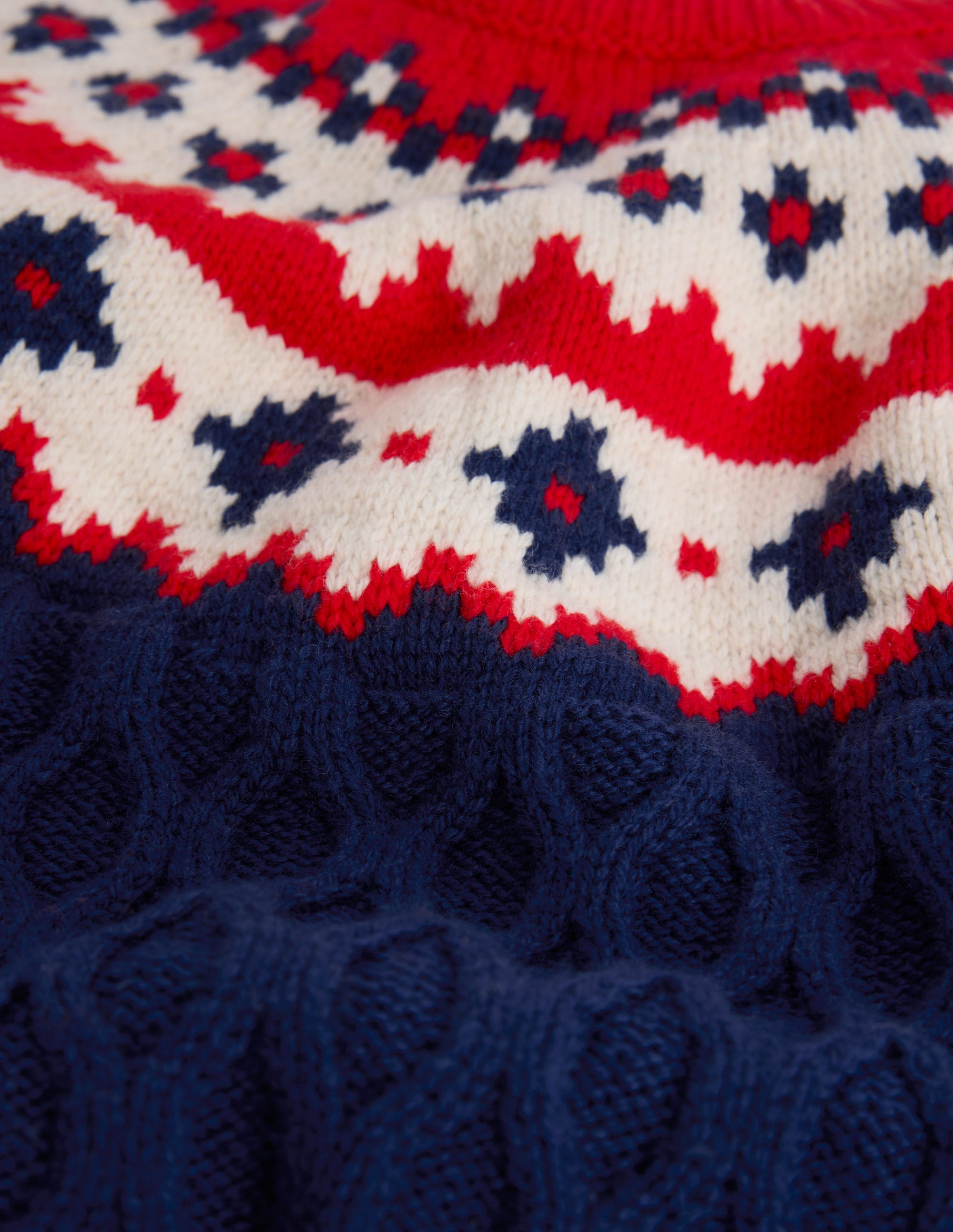 Fair-Isle-Pullover mit Zopfmuster-Mittelalterliches Blau - Image 3