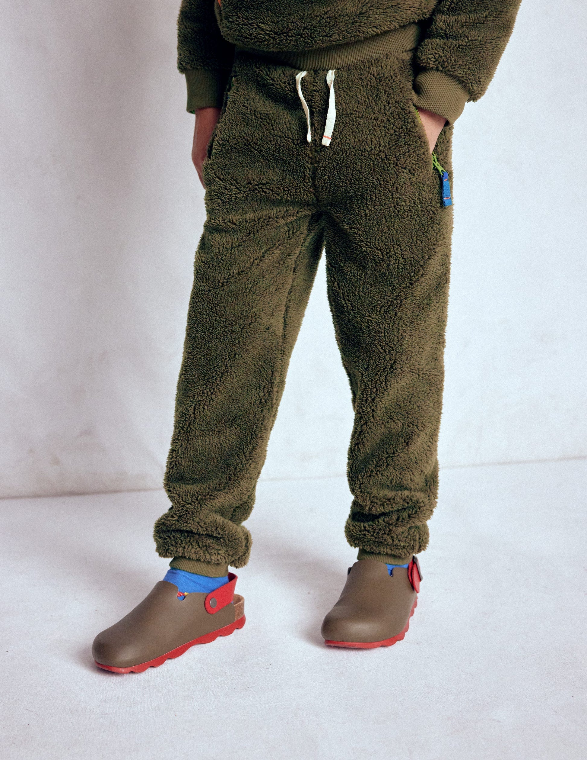 Jogginghose aus Fleece-Blasses Khaki-2