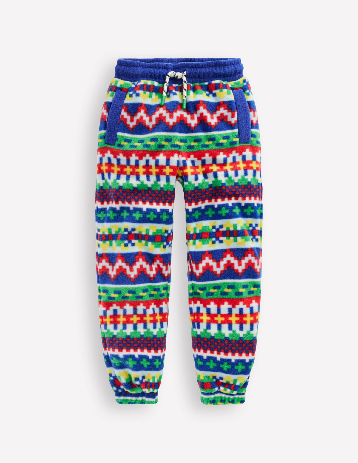 Gemütliche Jogginghose mit geometrischem Muster-Bunt Jacquard - Image 1