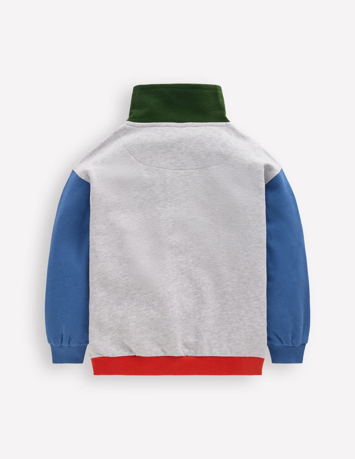 Sweatshirt mit Halbreißverschluss-Dunkelgrau, Blockfarben-7
