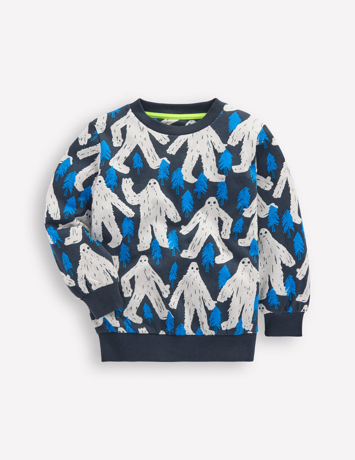 Bedrucktes Sweatshirt für den Alltag-Directoire-Blau Yeti