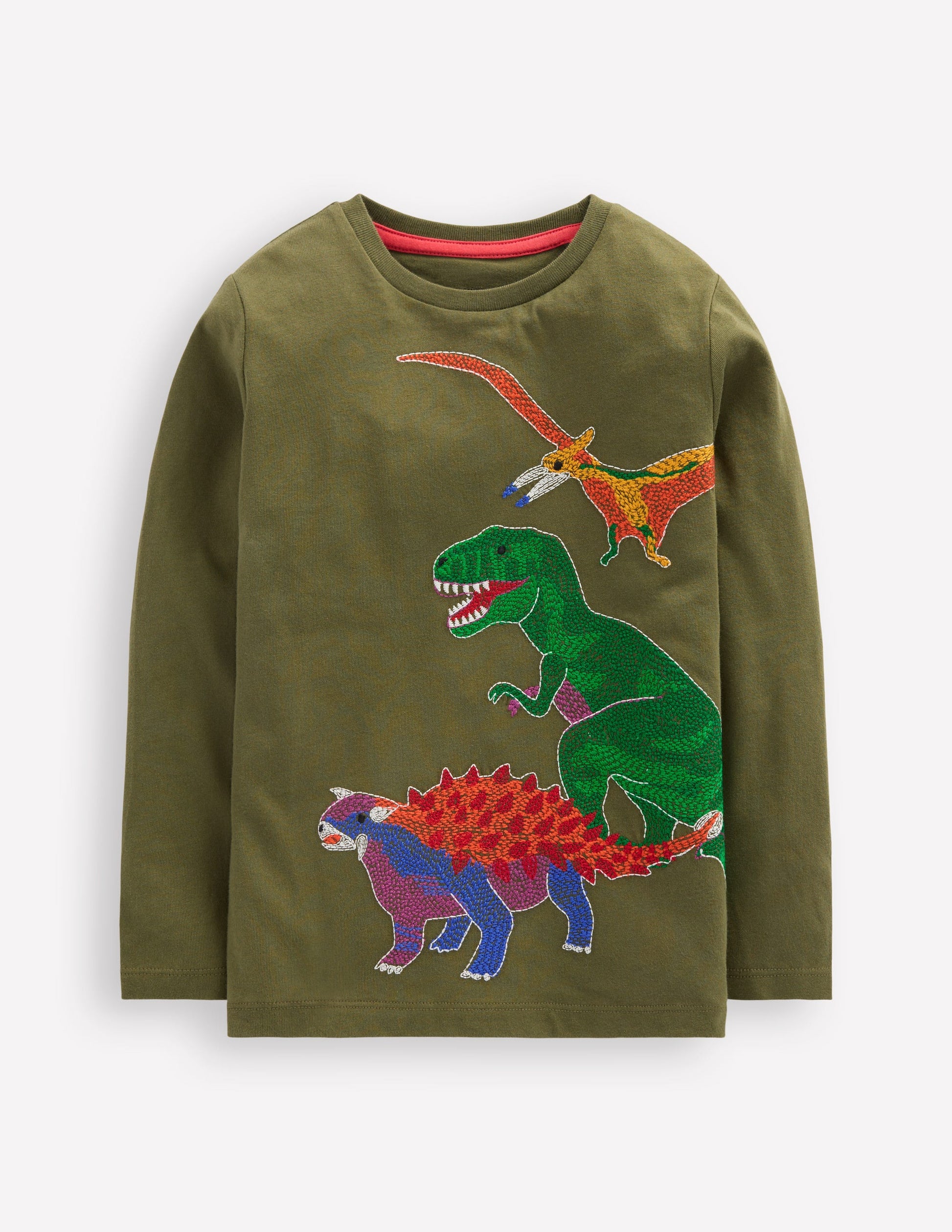 Im Dunkeln leuchtendes T-Shirt mit Superstitch-Wintermoos Dino-4