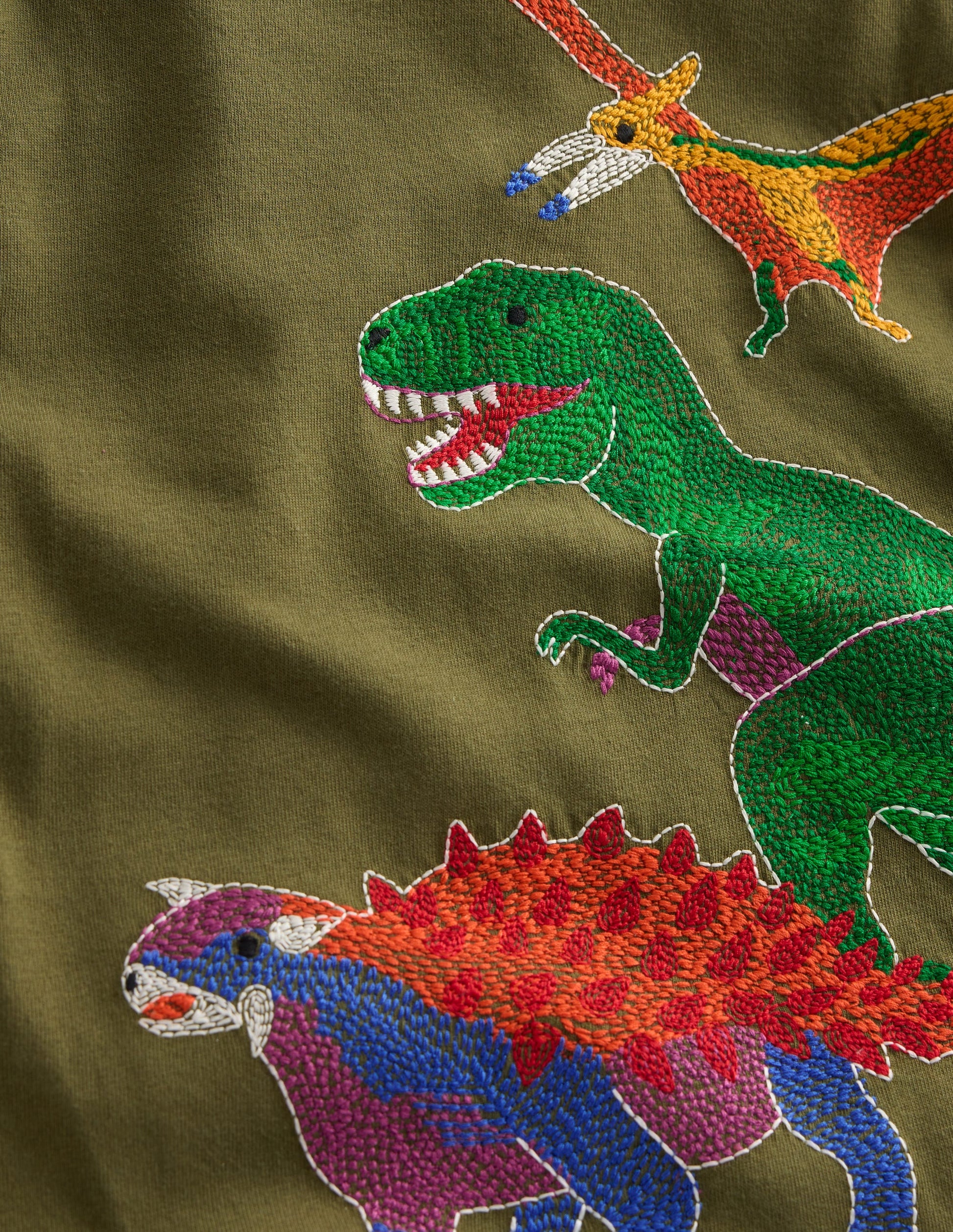 Im Dunkeln leuchtendes T-Shirt mit Superstitch-Wintermoos Dino-6