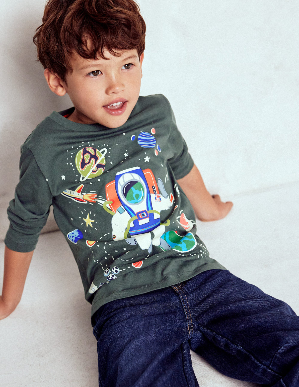 Long Sleeve Glow T-shirt-Phantom Spaceman - Image 1