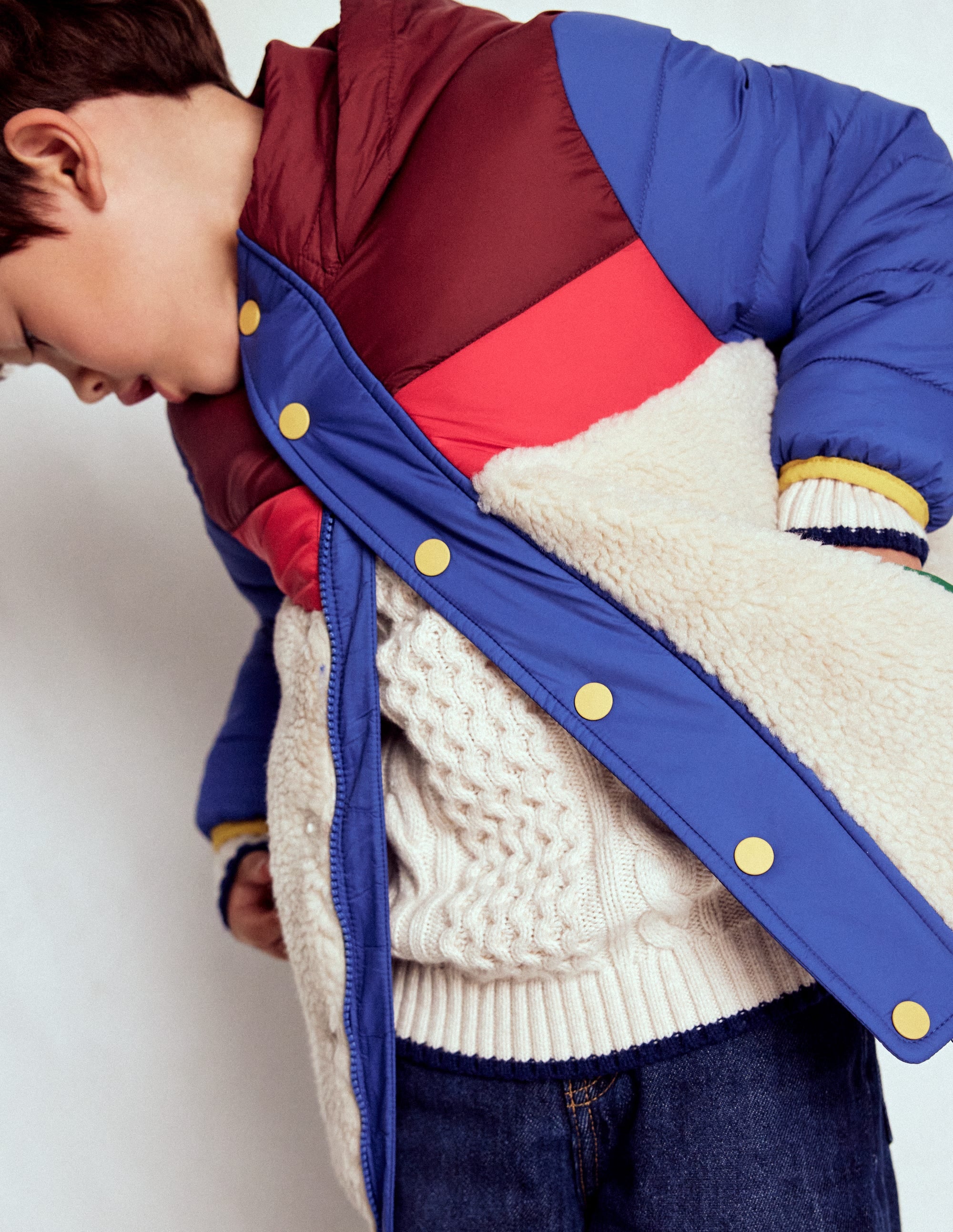 Jacke aus Teddyfell-Mix-Bunt - Image 2
