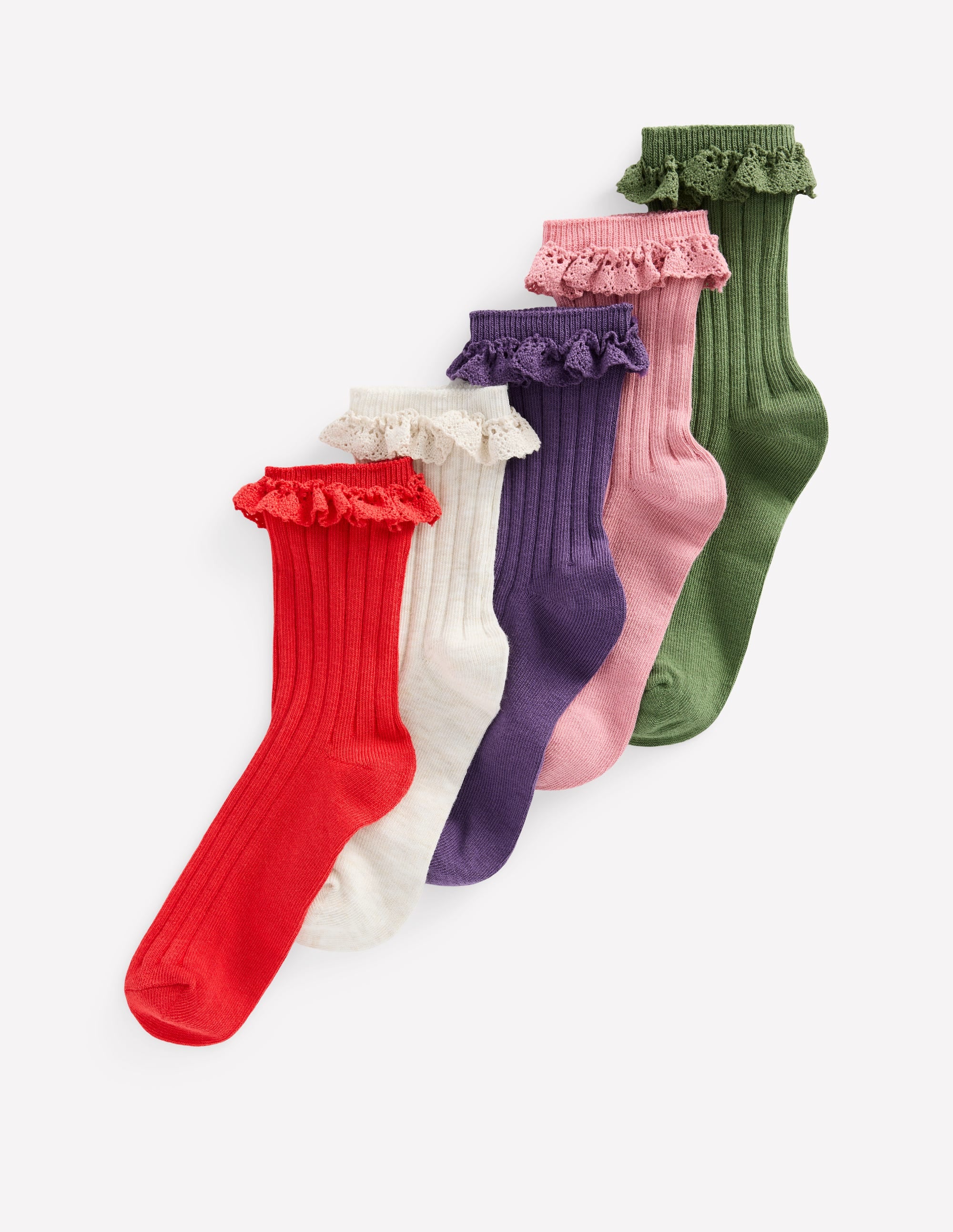 Rüschensocken im 5er-Pack-Herbst Bunt - Image 1
