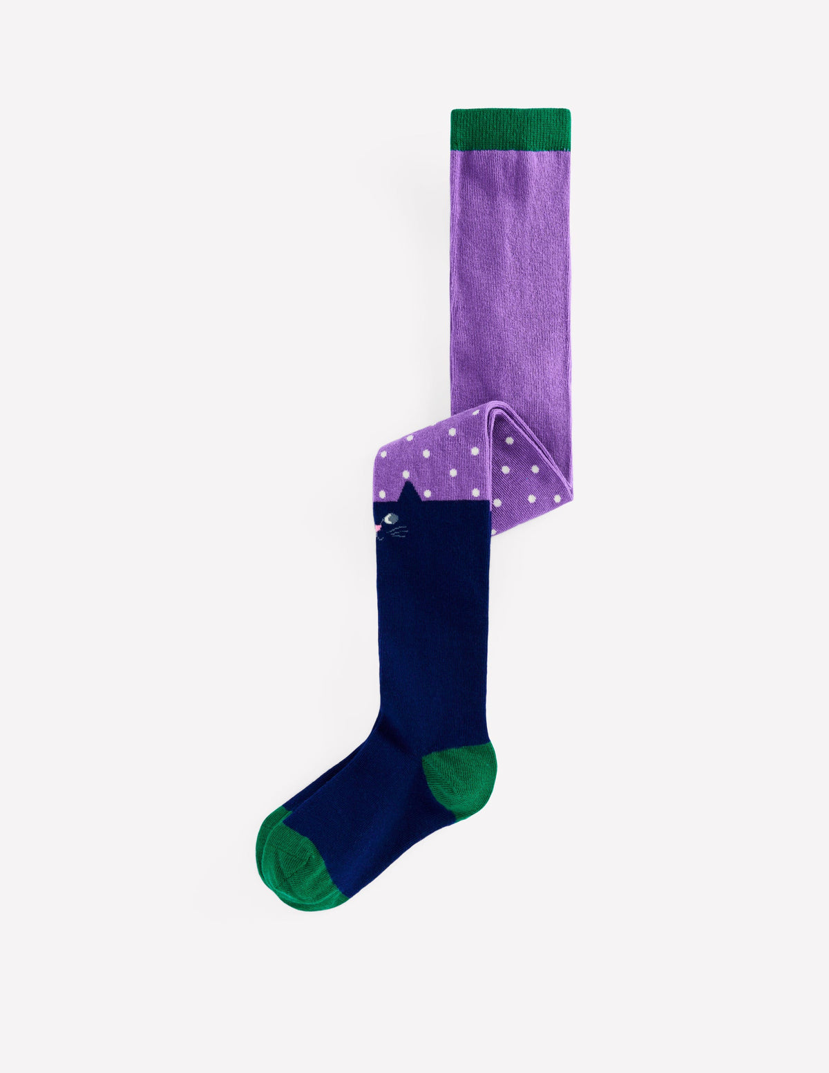 Gemusterte Strumpfhose-Lila Topas Katzen-1
