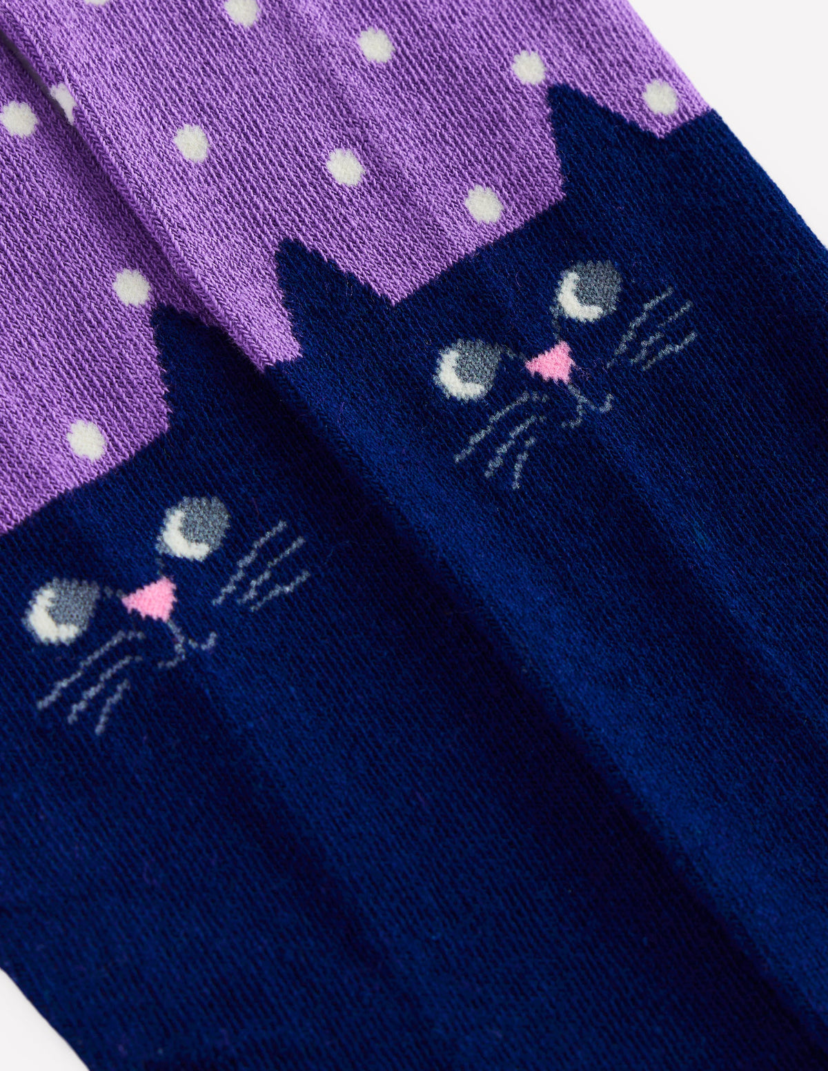 Gemusterte Strumpfhose-Lila Topas Katzen-2