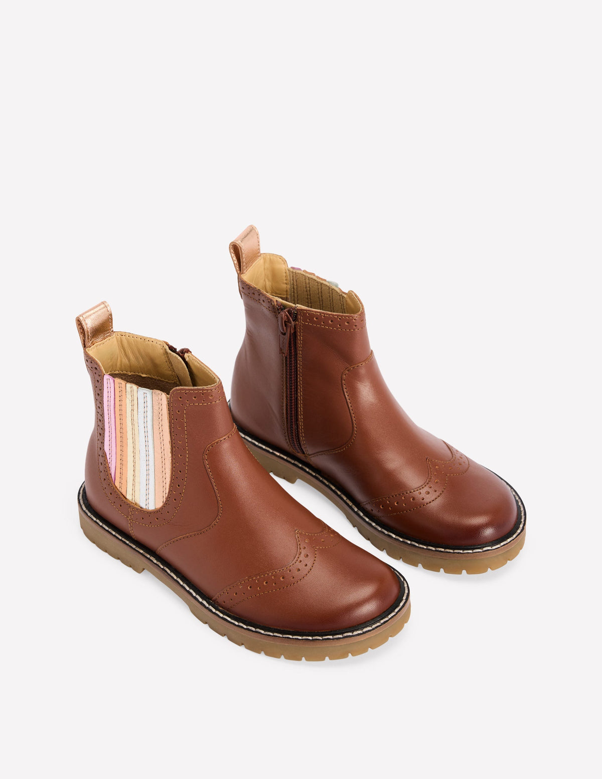 Chelsea-Stiefel aus Leder-Braun Metallic - Image 2