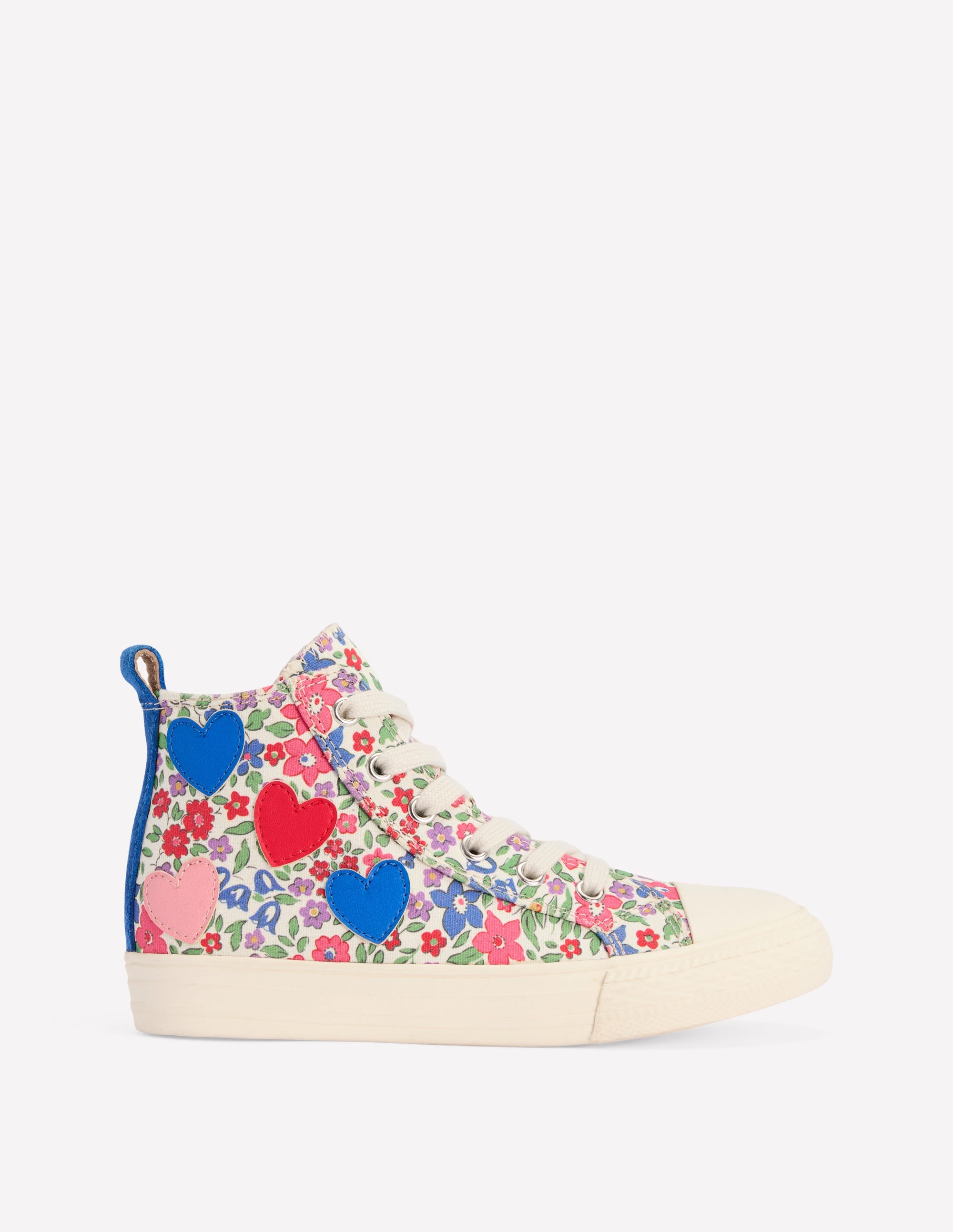 Canvas High Tops-Floral Hearts - Image 1