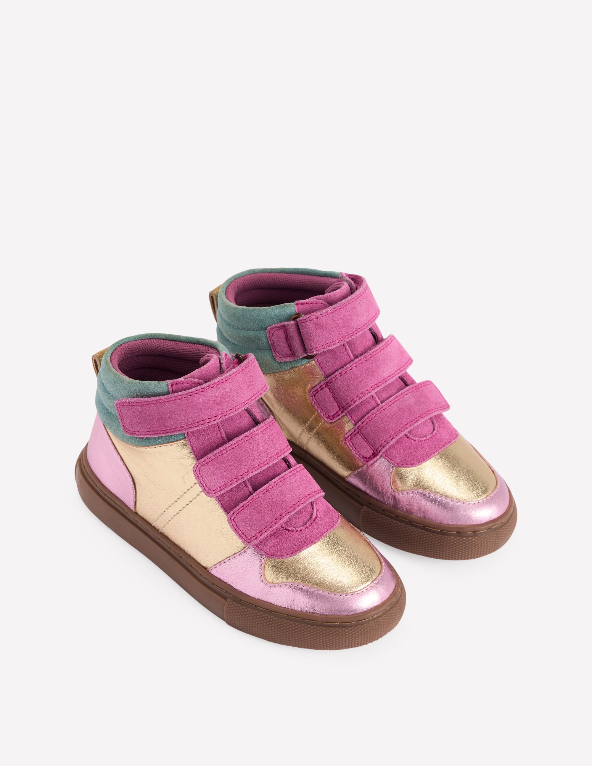 Hohe Sneaker in Metallic-Optik-Gold- und Pink-Metallic - Image 2