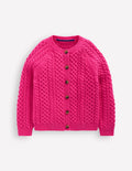 Cable Cardigan-Raspberry Pink