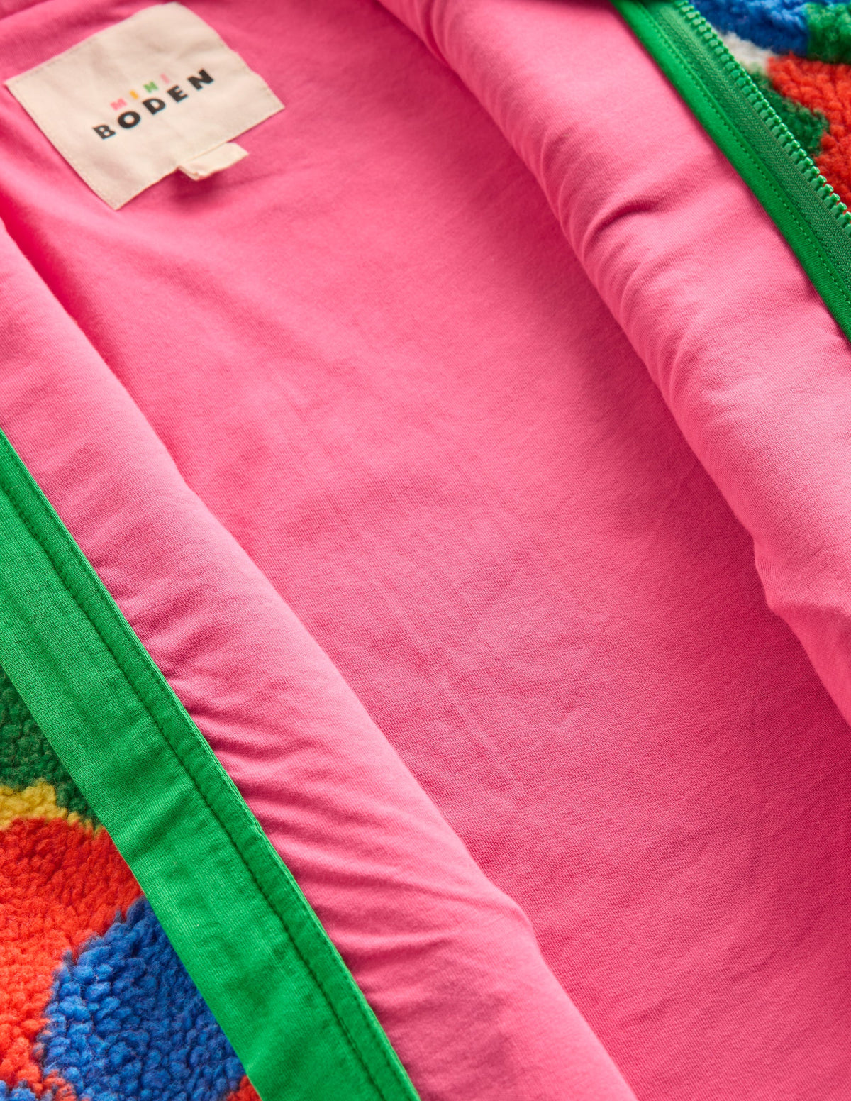 Eden Teddyfelljacke mit durchgehendem Reißverschluss-Bunt Flower Power-4