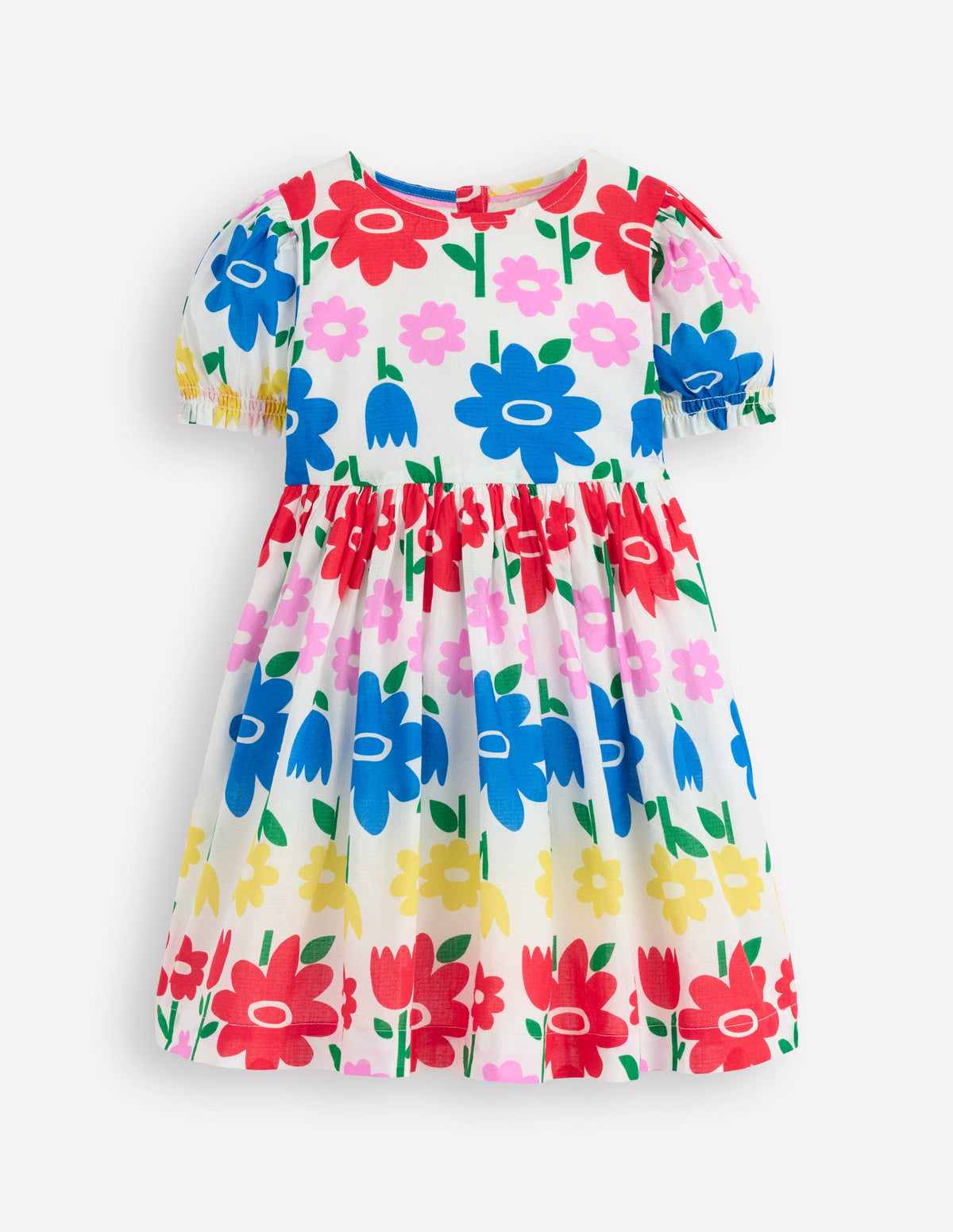 Madeline Gewebtes Kleid-Bunt Regenbogen Blume - Image 5