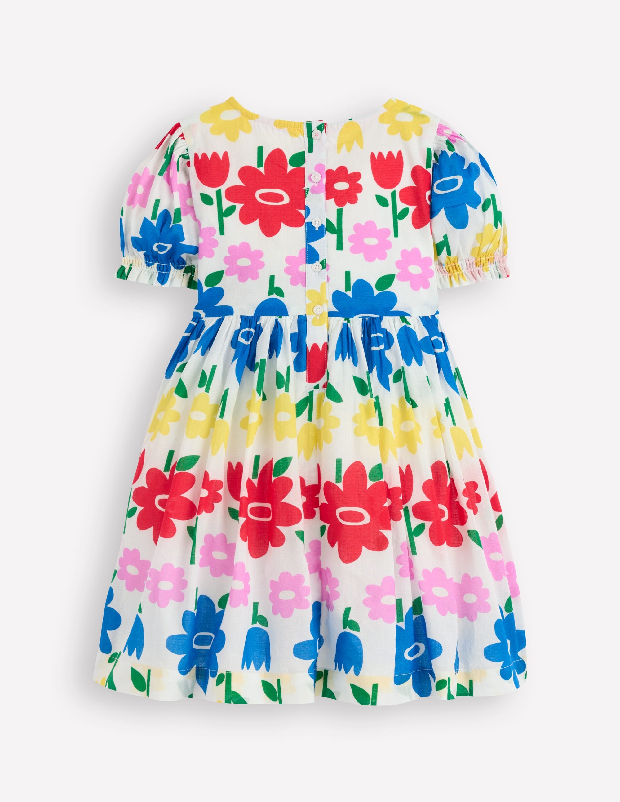 Madeline Gewebtes Kleid-Bunt Regenbogen Blume - Image 6