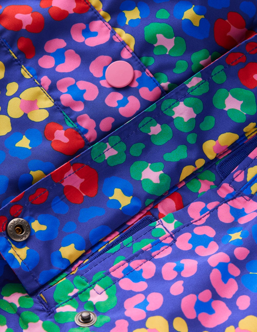 Waterproof Pack-away Jacket-Bright Blue Multi Leopard-3