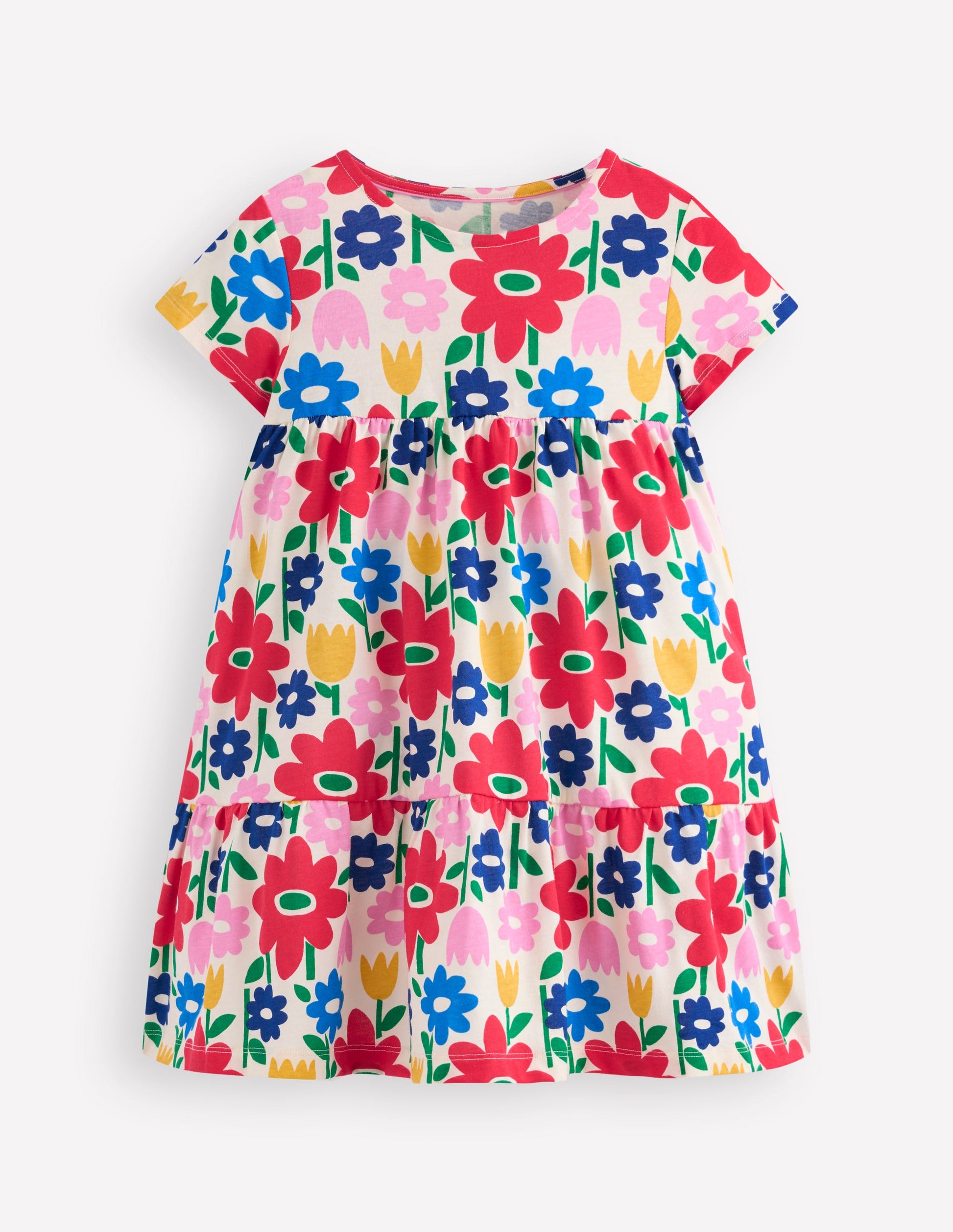 Ariel Jerseykleid zum Herumwirbeln-Bunt Pop-Blume-1