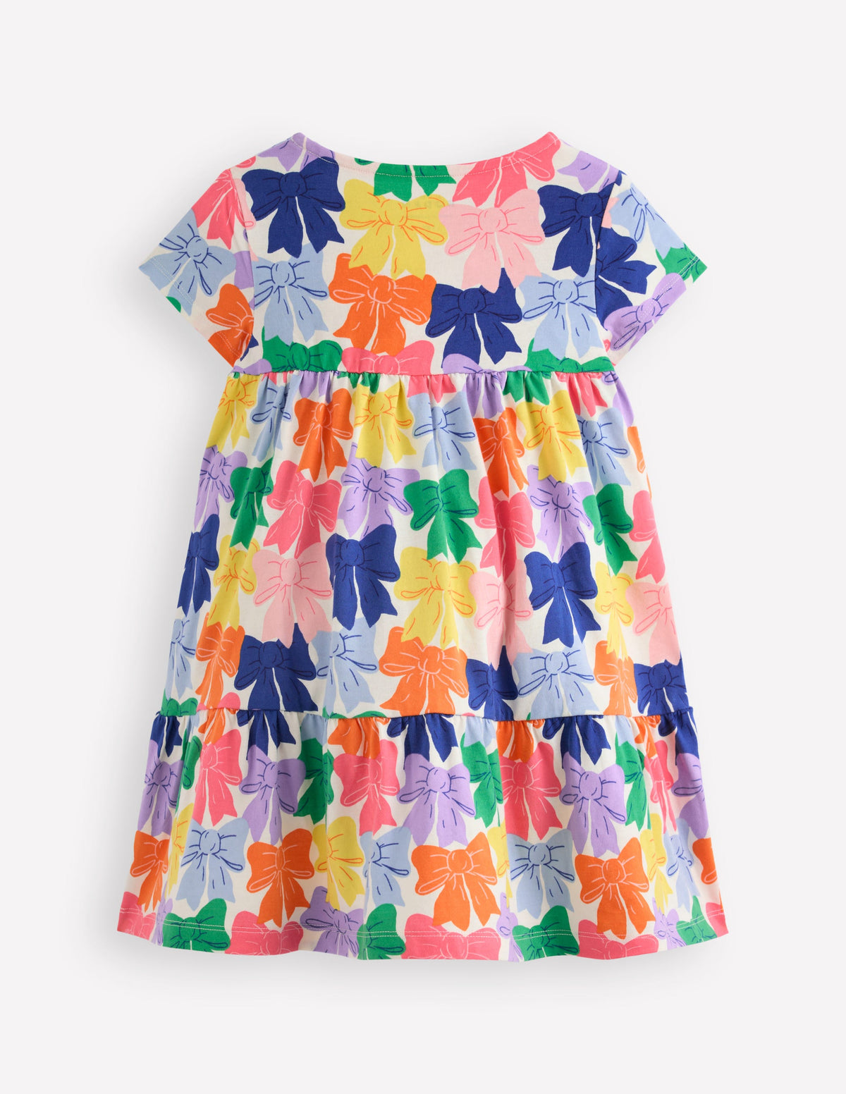 Ariel Twirly Jersey Dress-Multi Rainbow Bows - Image 5
