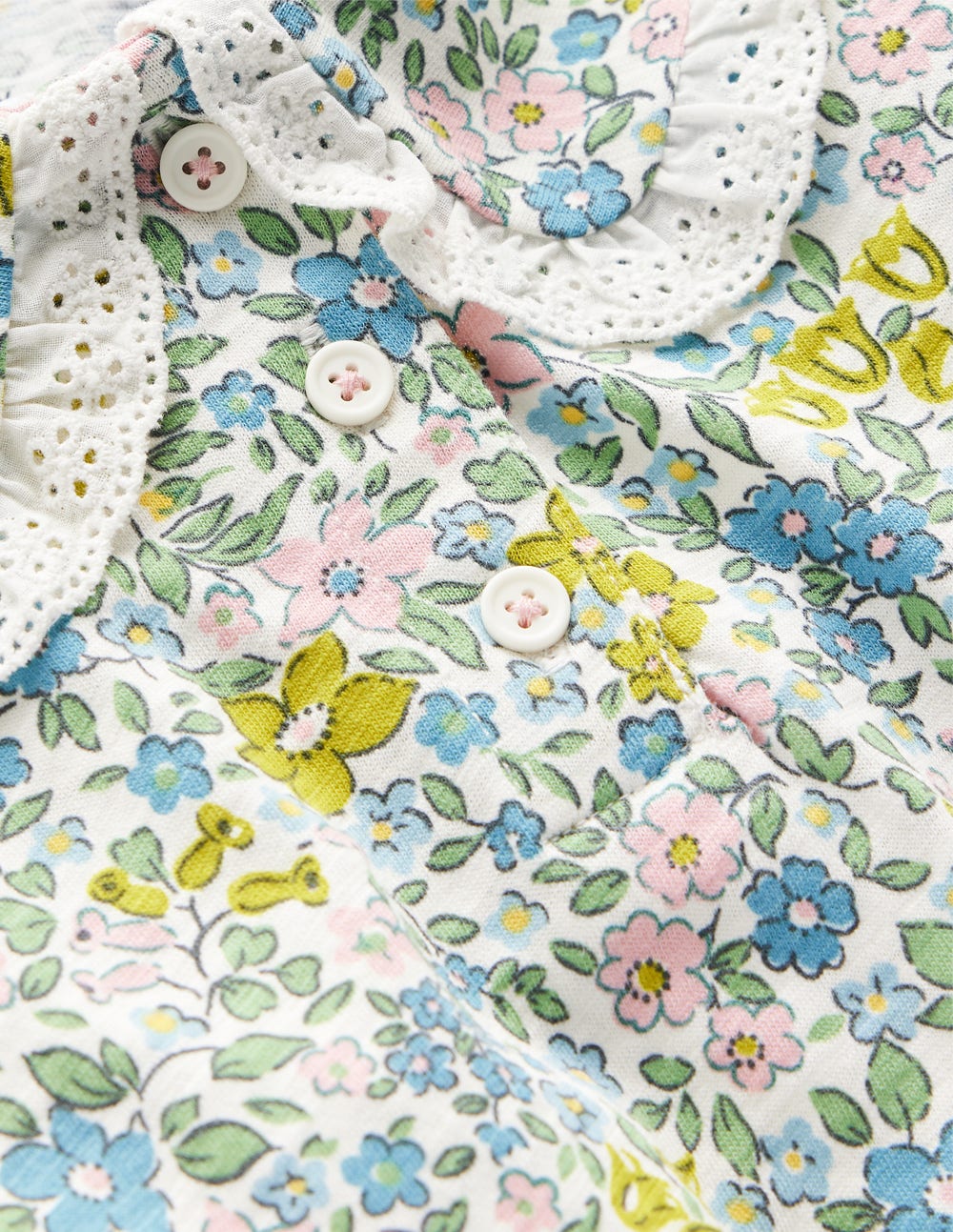 Collared Slub Top-Pear Green Flowerbed - Image 3
