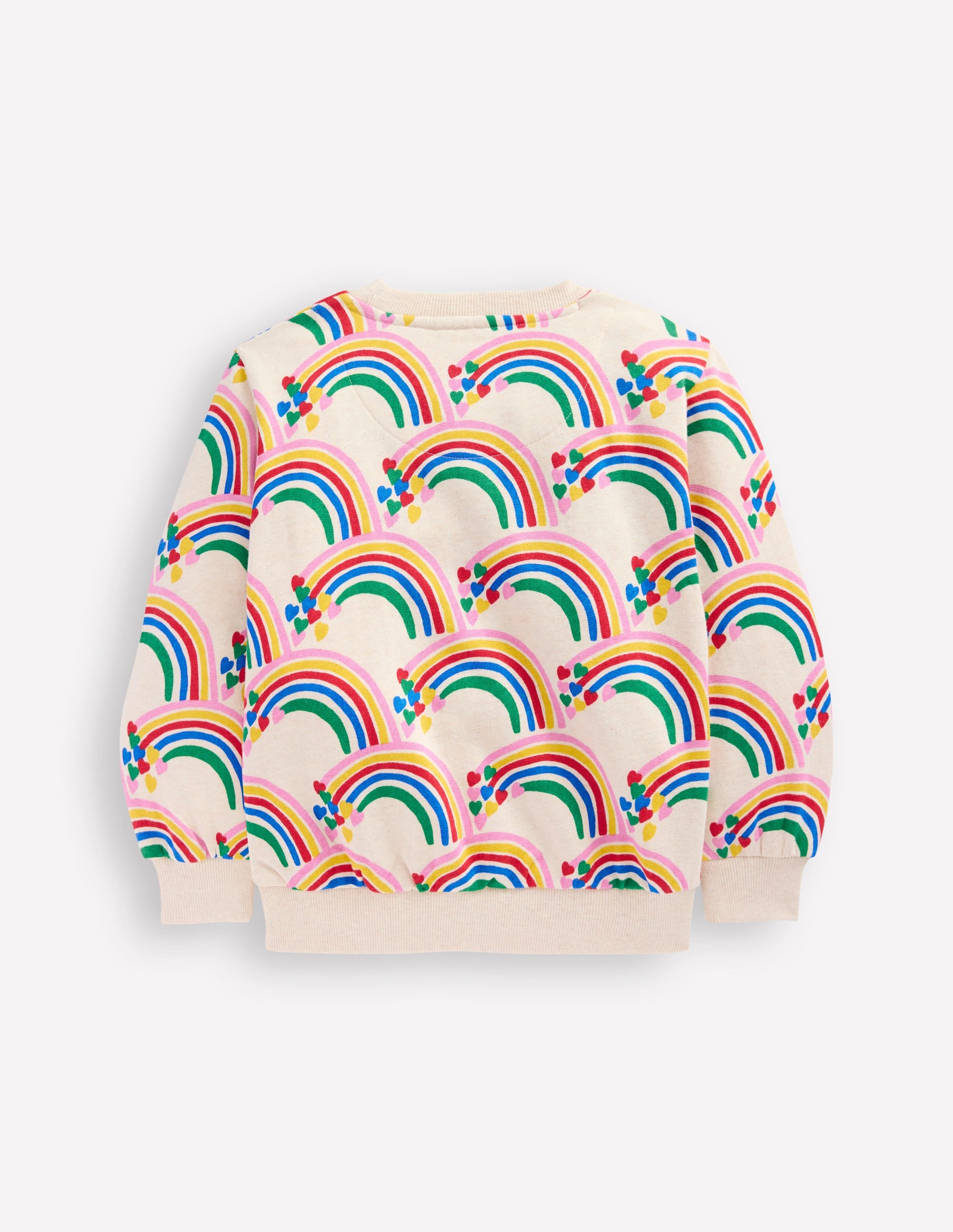 Bedrucktes Sweatshirt-Haferbeige Meliert Regenbogenherzen - Image 2