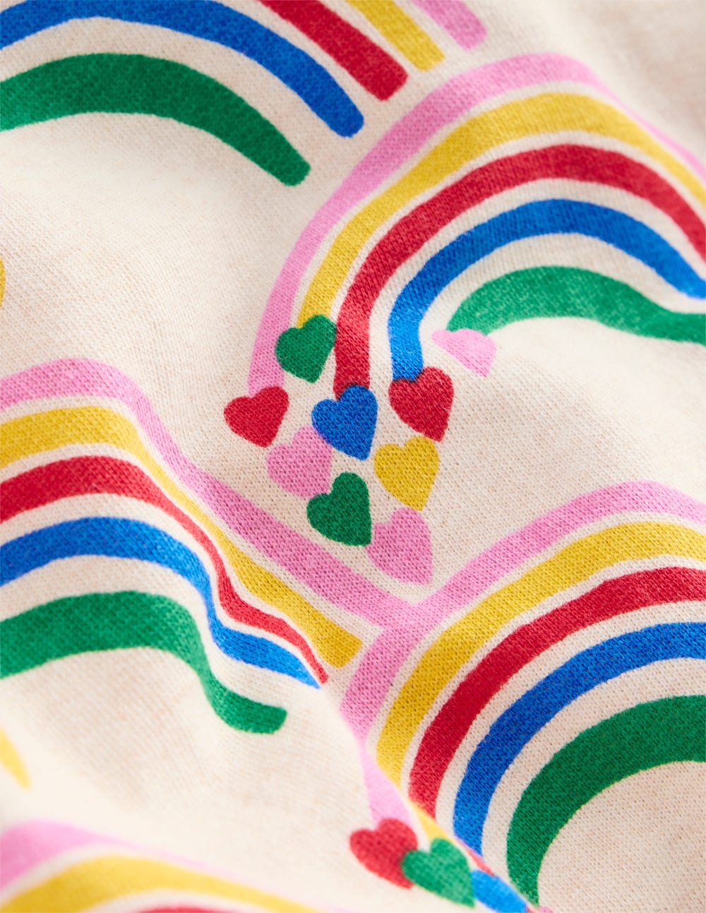 Bedrucktes Sweatshirt-Haferbeige Meliert Regenbogenherzen - Image 3