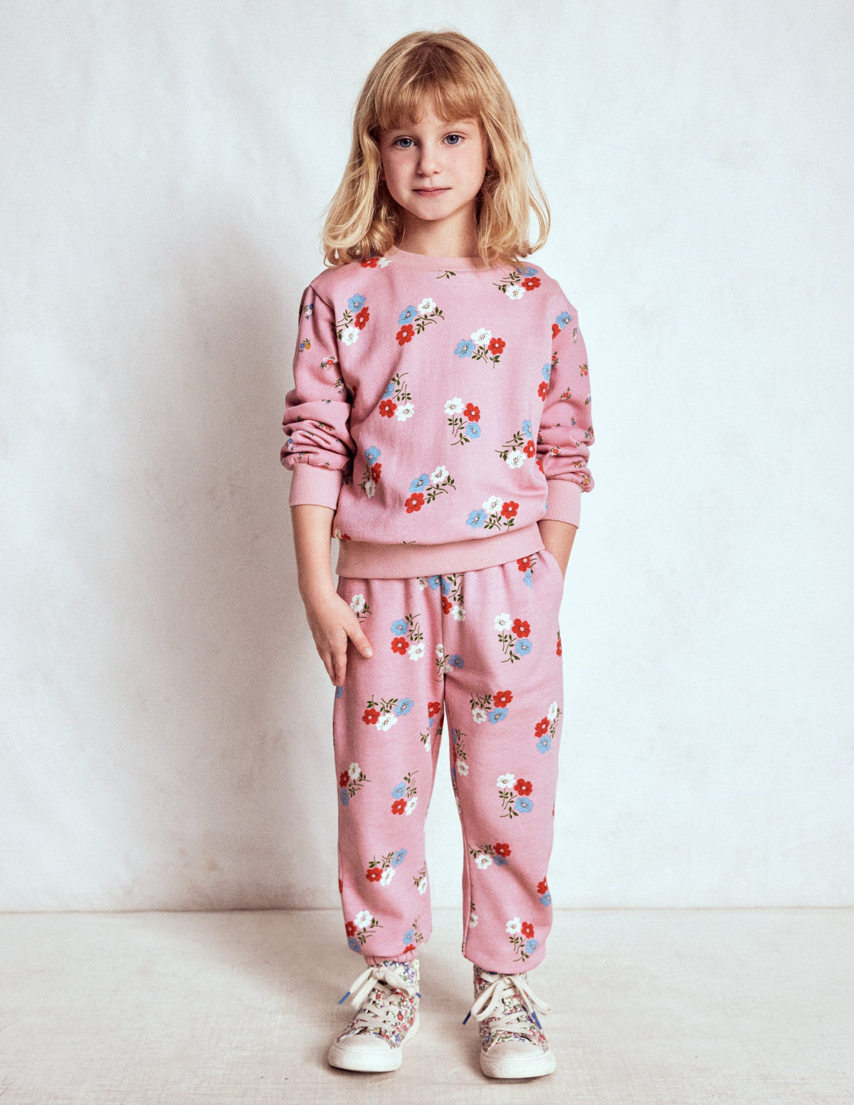 Bedrucktes Sweatshirt-Kuddelmuddel Blumenmuster-1
