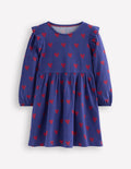 Posie Langärmliges Jerseykleid-Steuerbordblau Winzige Schleifen