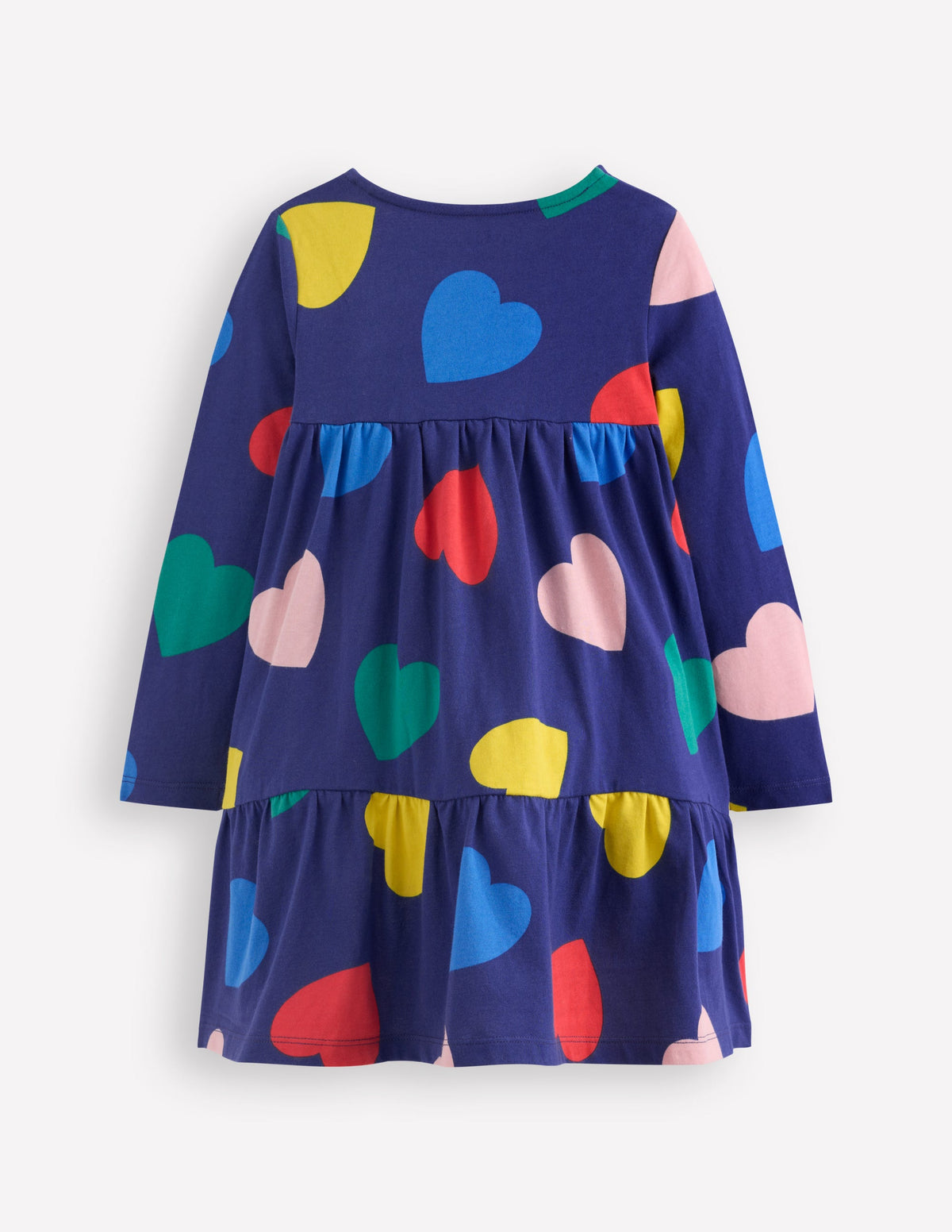 Ariel Langärmliges, schwingendes Kleid-Steuerbordblau Herzen-2
