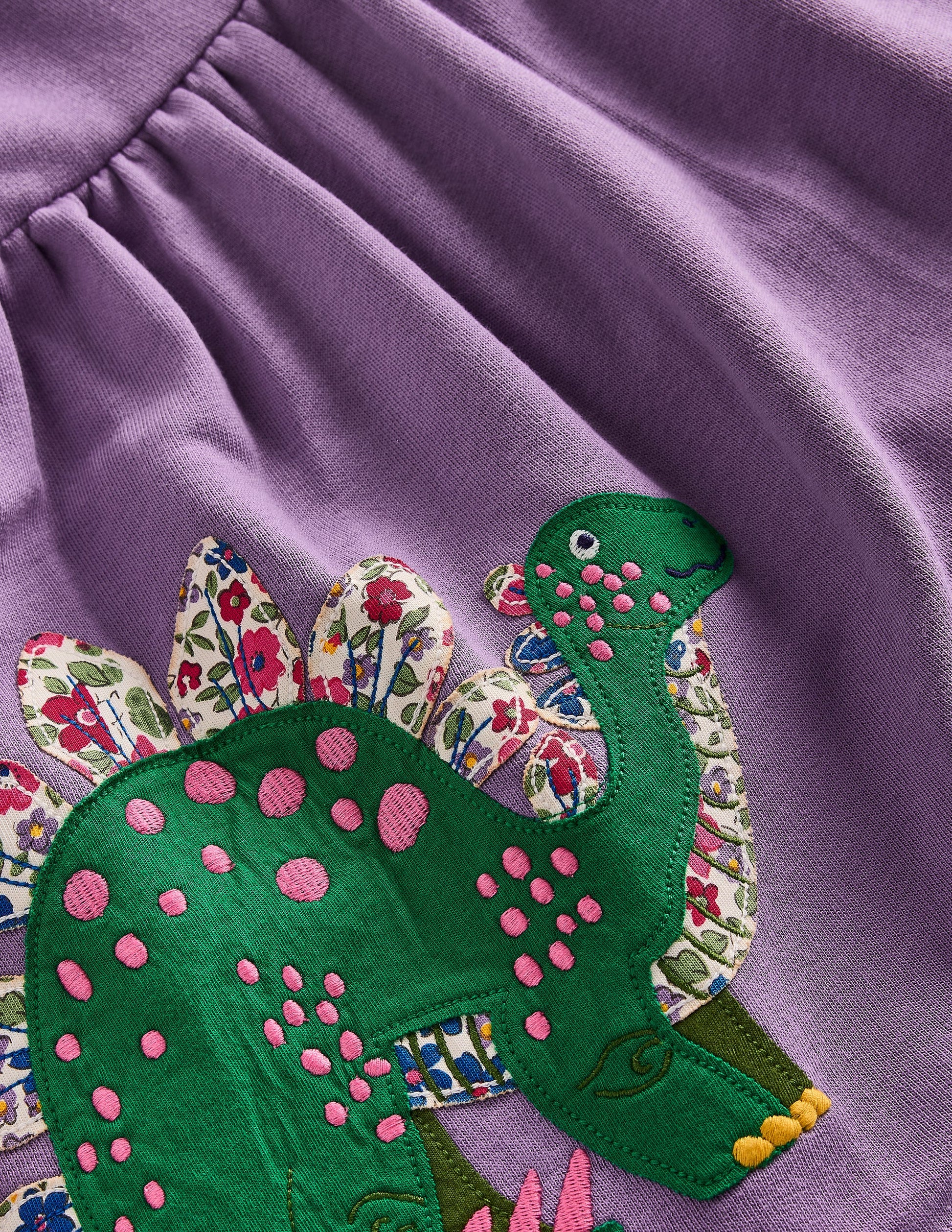Sweatshirtkleid mit Applikation-Asternlila Dinosaurier-3