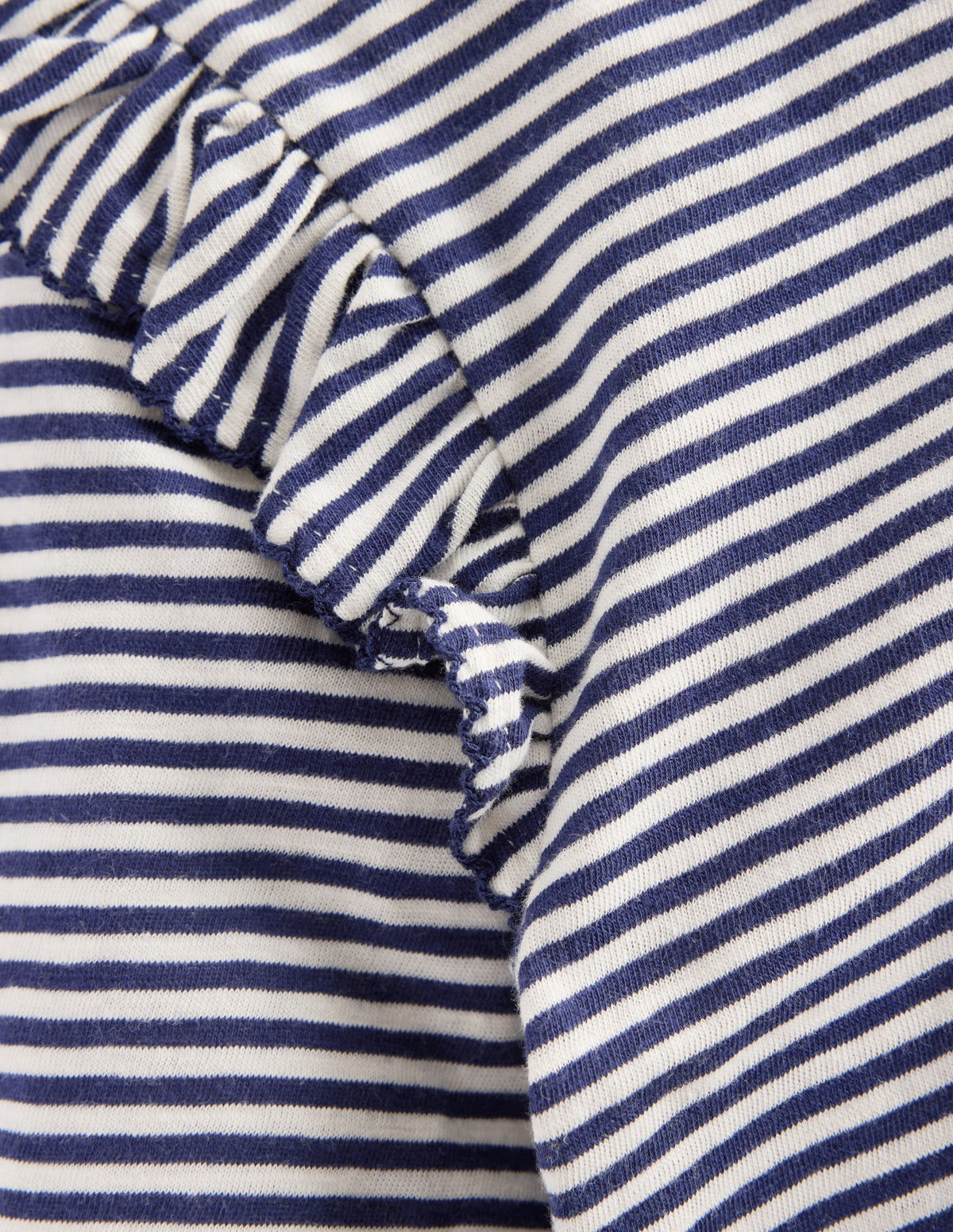 Oberteil aus Flammgarn mit Rüschenärmeln-Sanftes Naturweiß/Schuluniform-Marineblau-7