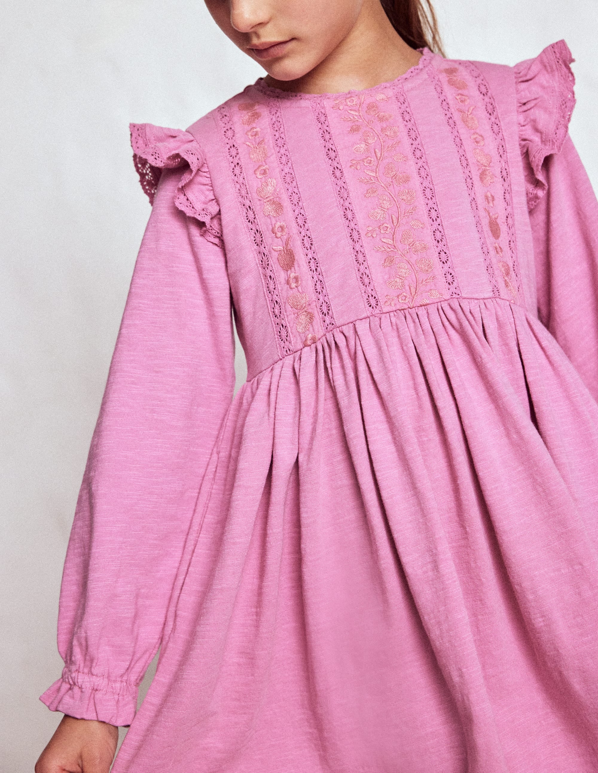 Jerseykleid mit Spitzenbesatz-Kirschblütenrosa - Image 2