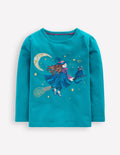 Langarmshirt mit Superstich-Design-Tiefseegrün Hexe
