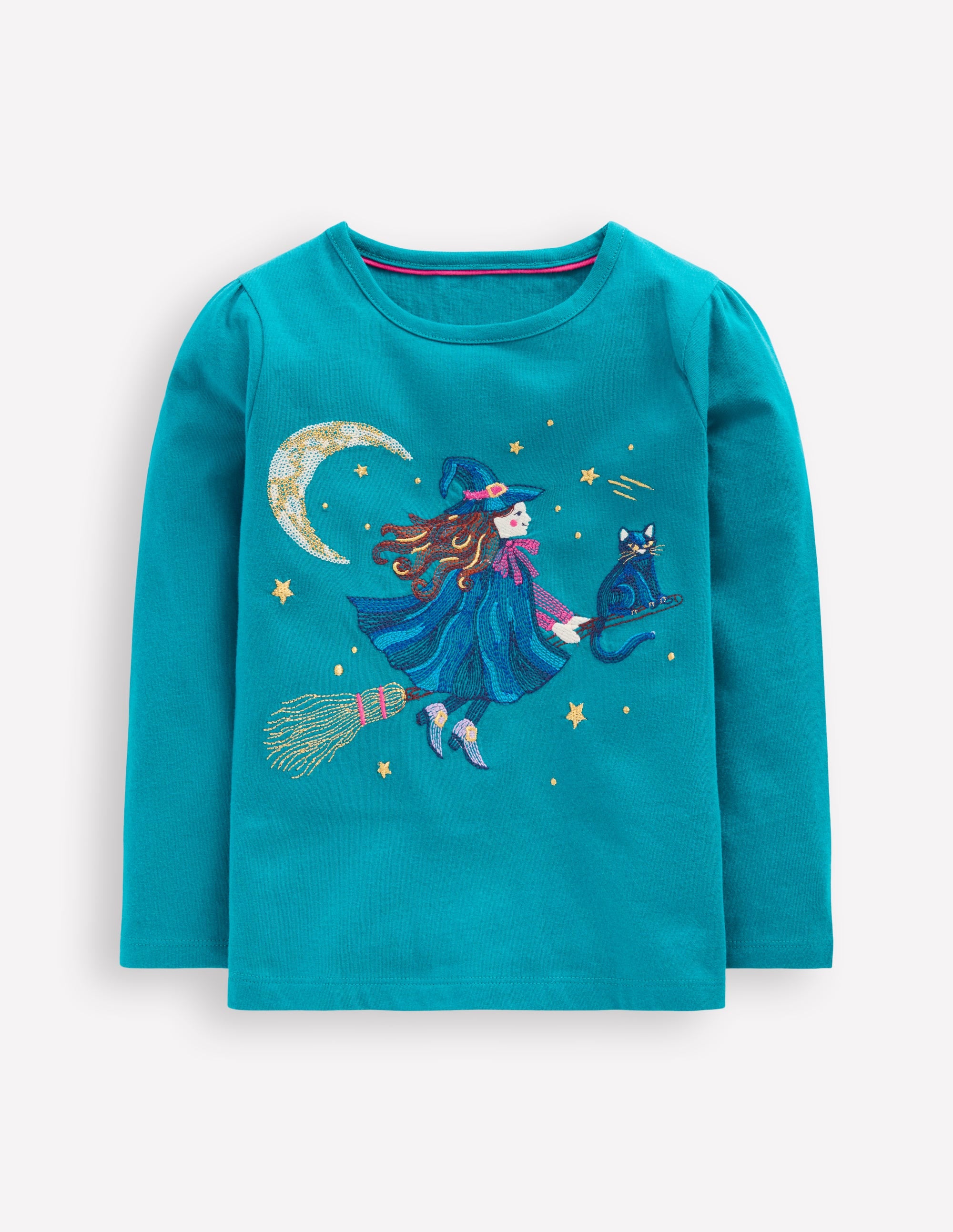 Langarmshirt mit Superstich-Design-Tiefseegrün Hexe - Image 1