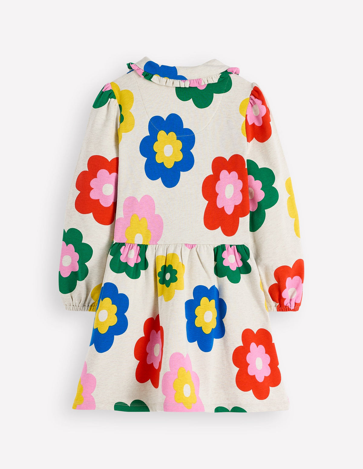 Kuscheliges Jersey-Hemdblusenkleid-Bunt Große Blume - Image 2