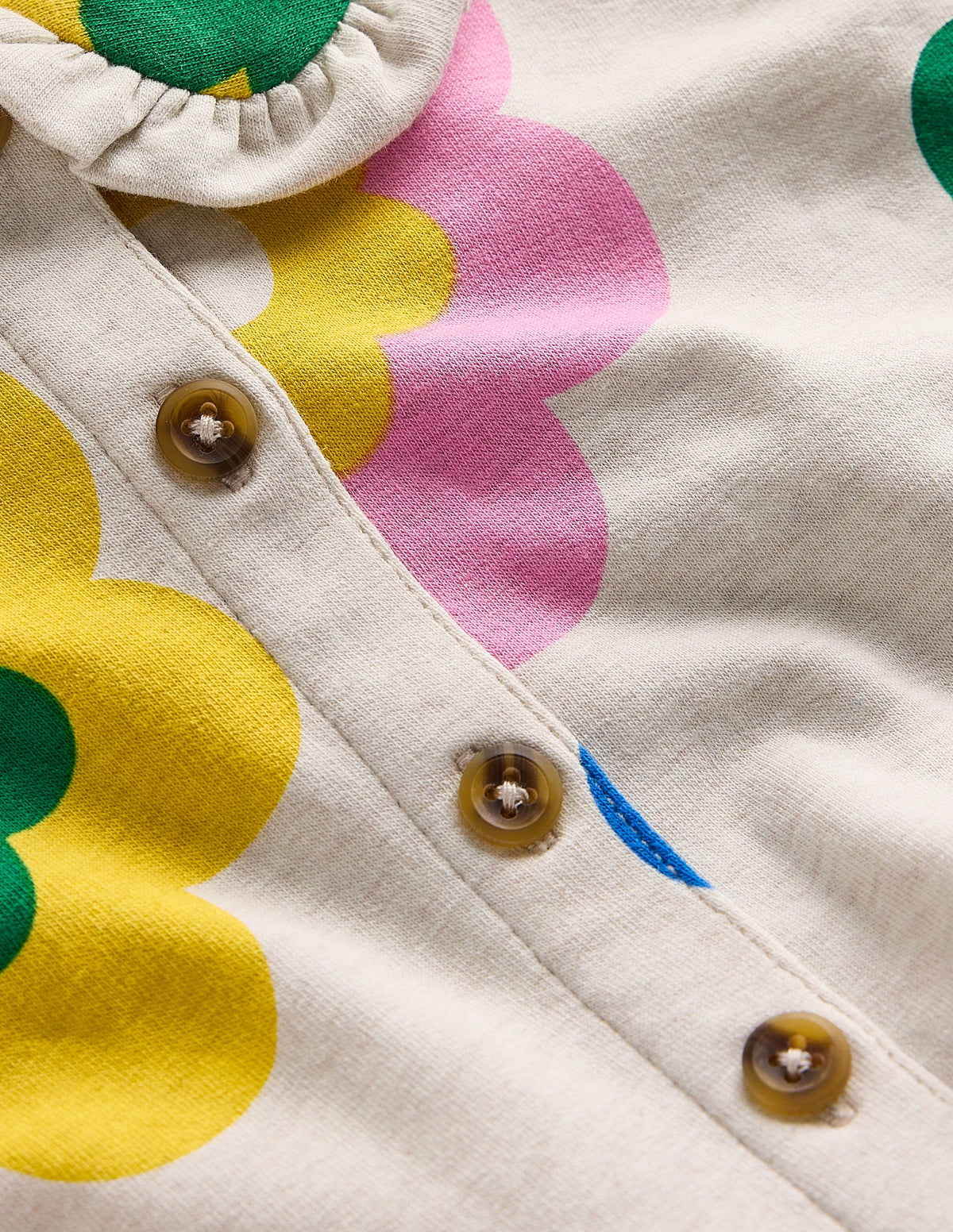 Kuscheliges Jersey-Hemdblusenkleid-Bunt Große Blume - Image 3