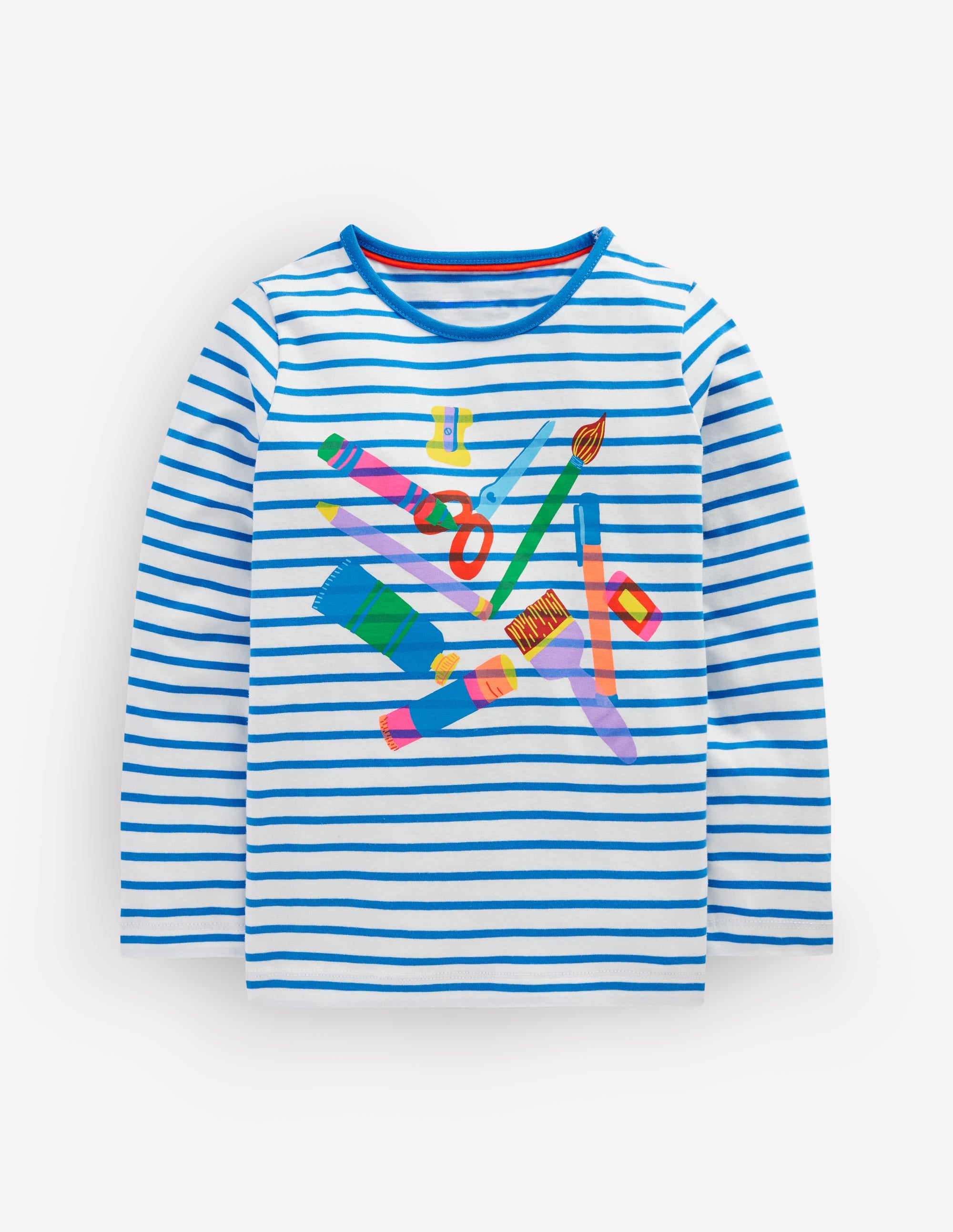 Riso Langarmshirt-Sanftes Naturweiß/Eisvogelblau - Image 1